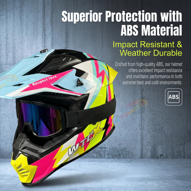 Colorful motocross helmets and goggles-I61