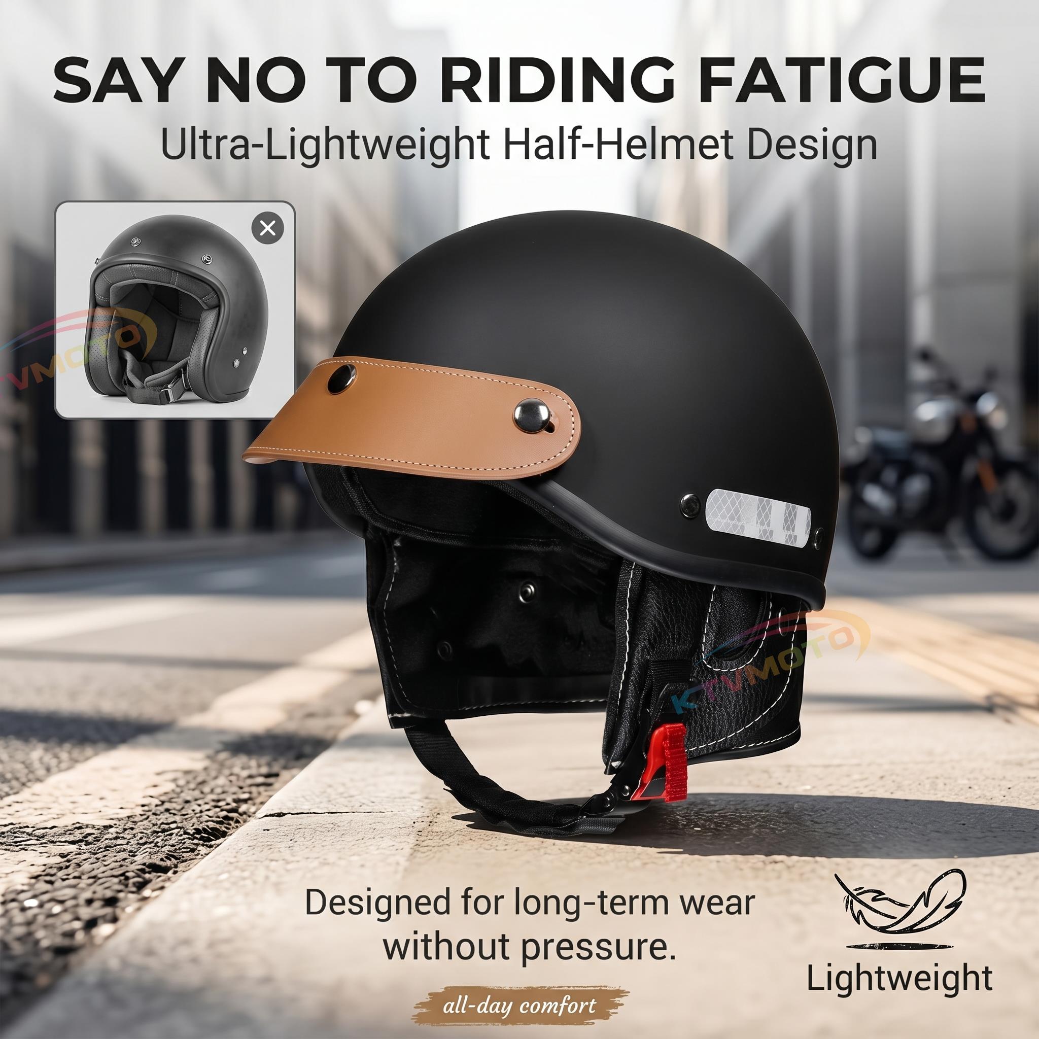 Retro cruiser half helmet with earmuffs- I16