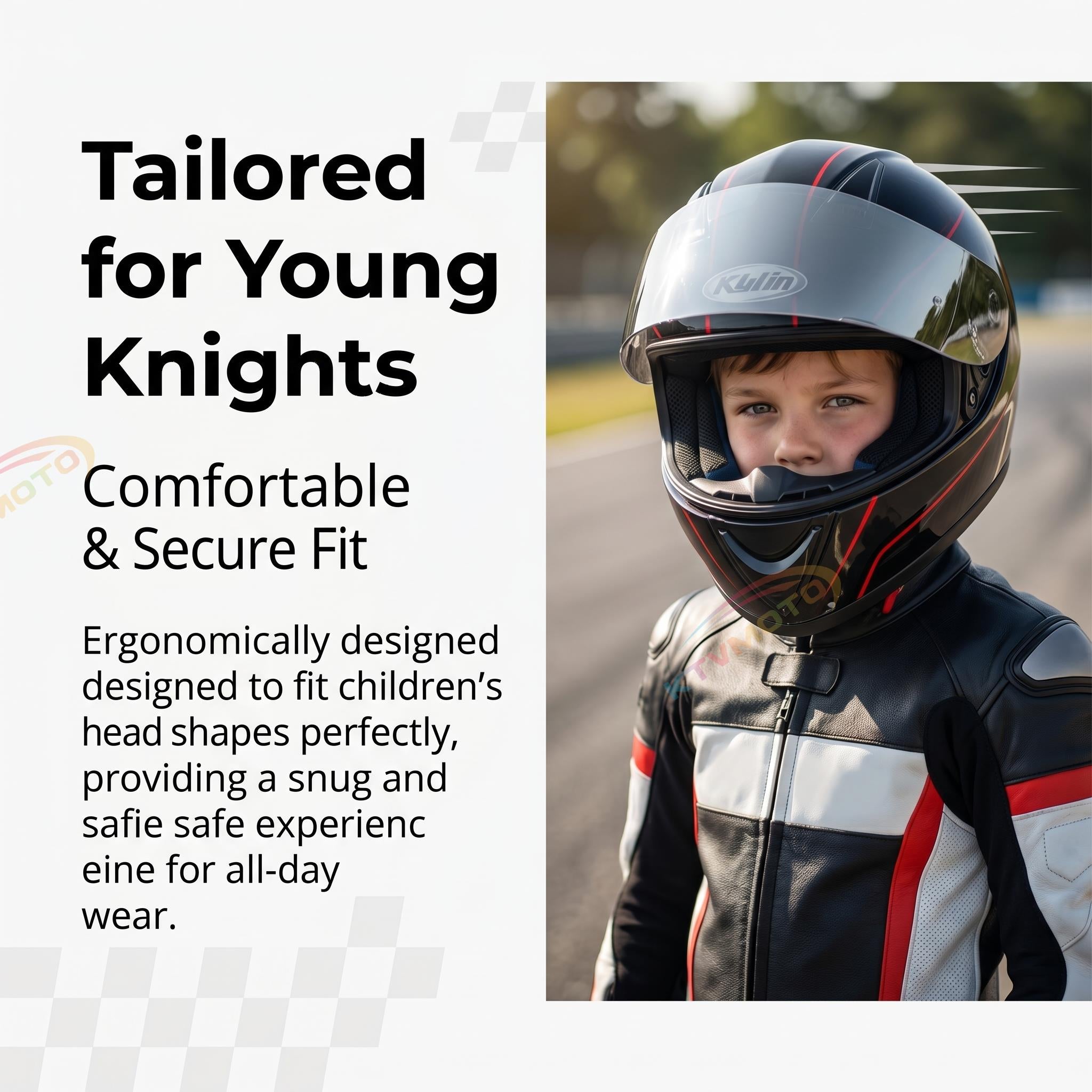 Children's full-face helmet street bike equipment-I75