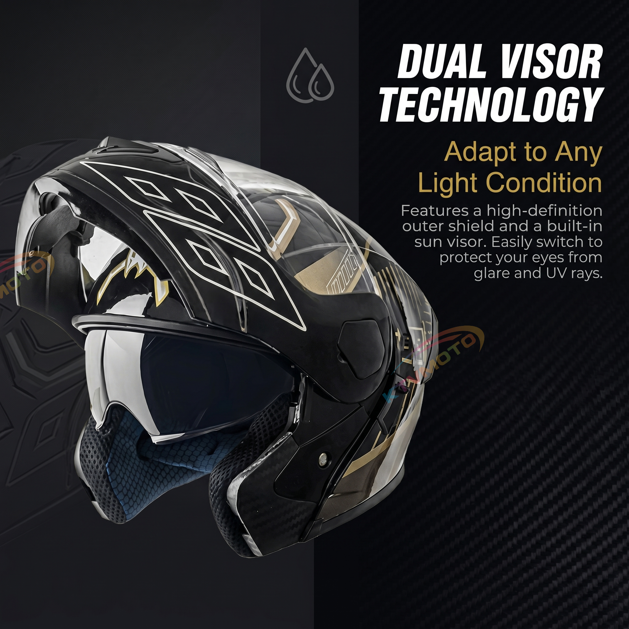 Modular Motorcycle Helmet with Dual Visor-I120