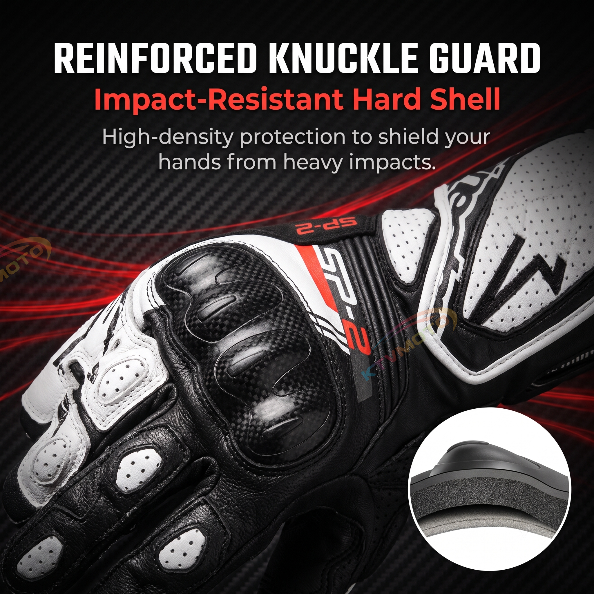 Motorcycle riding gloves made of breathable sheepskin-G86