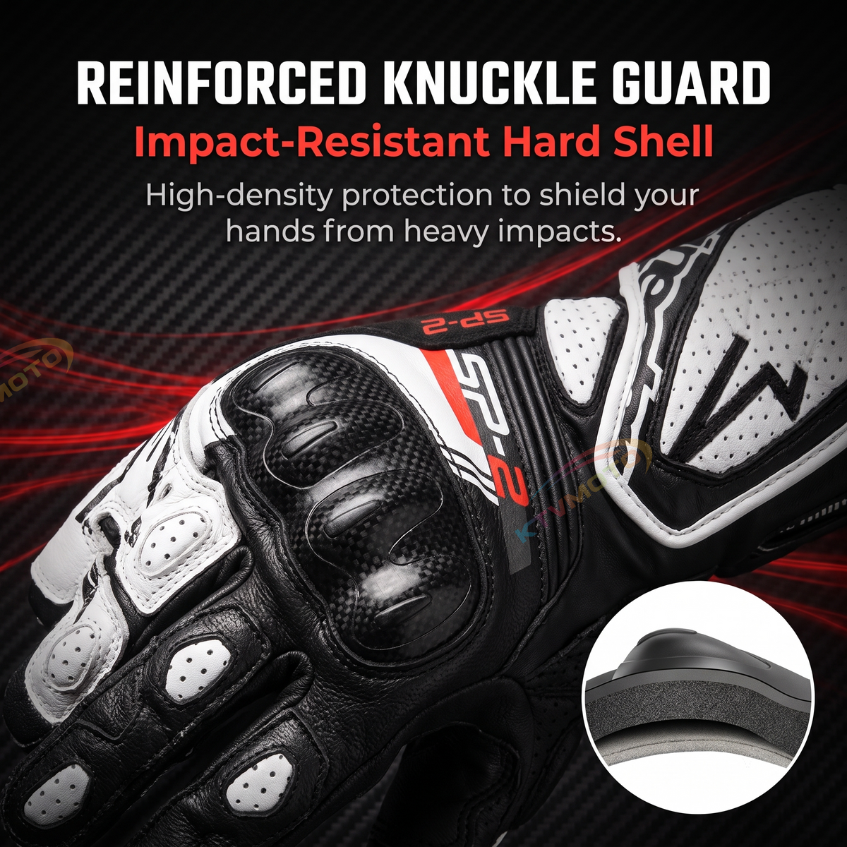 Motorcycle riding gloves made of breathable sheepskin-G86