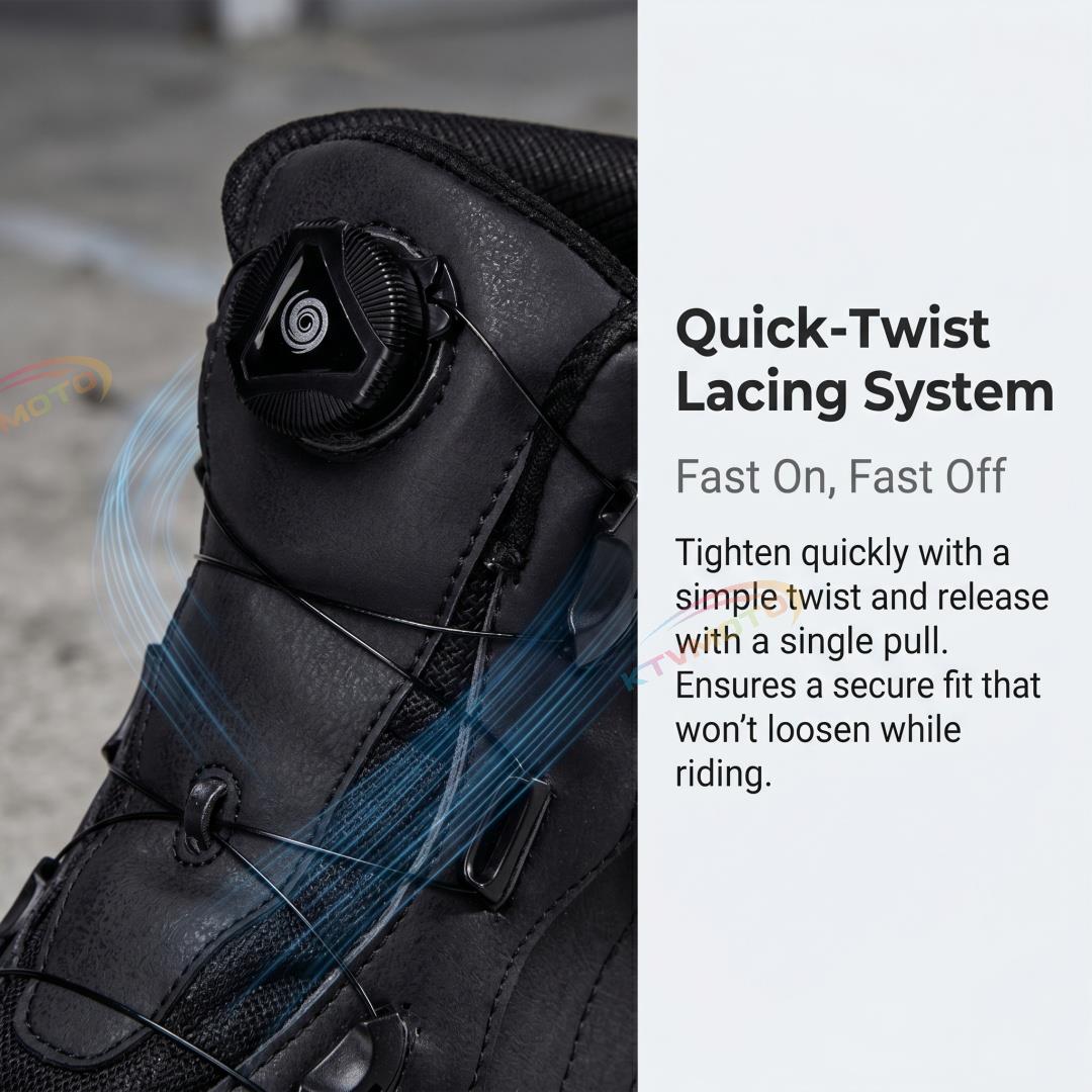 Motorcycle road racing boots with crash protection-K74