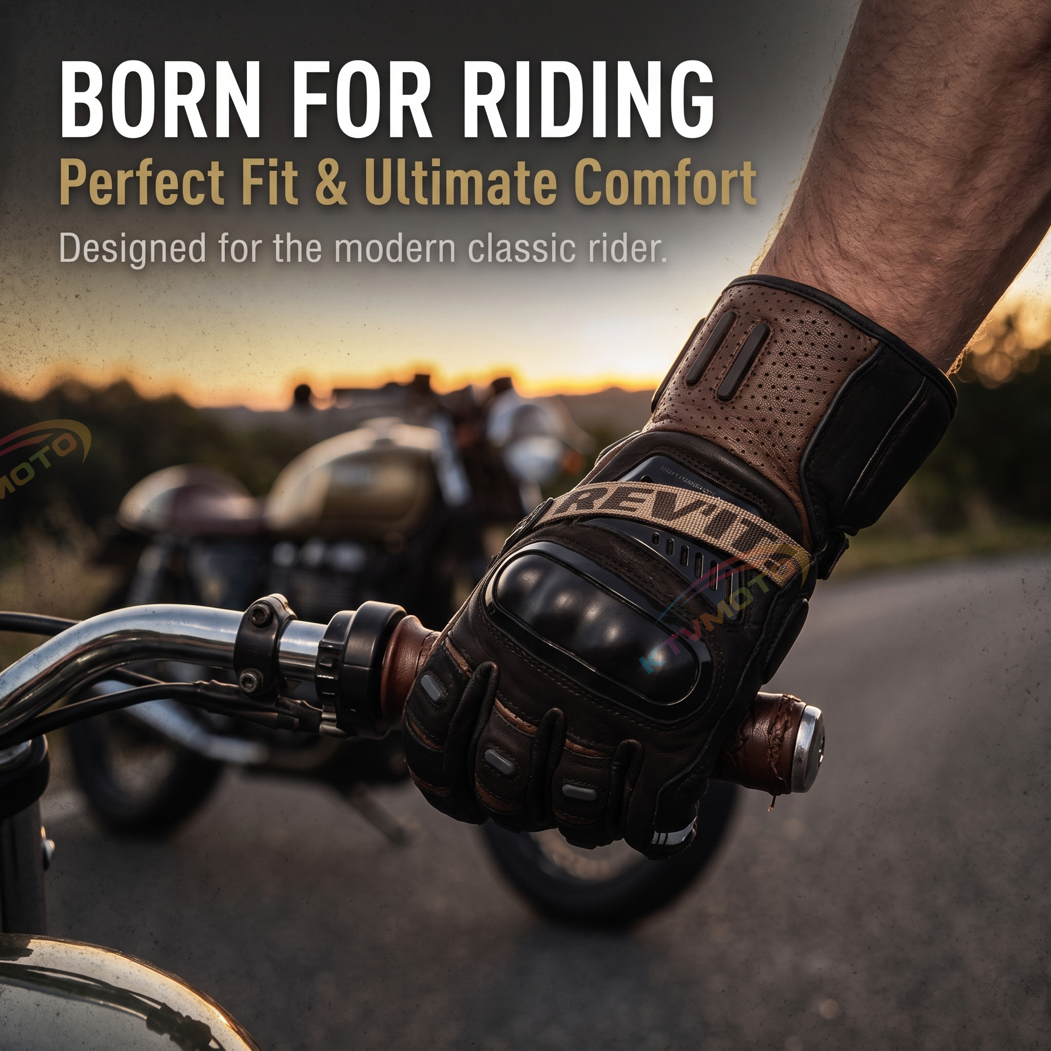 Motorcycle Riding Gloves Genuine Leather Breathable Touchscreen Drop-proof-G92