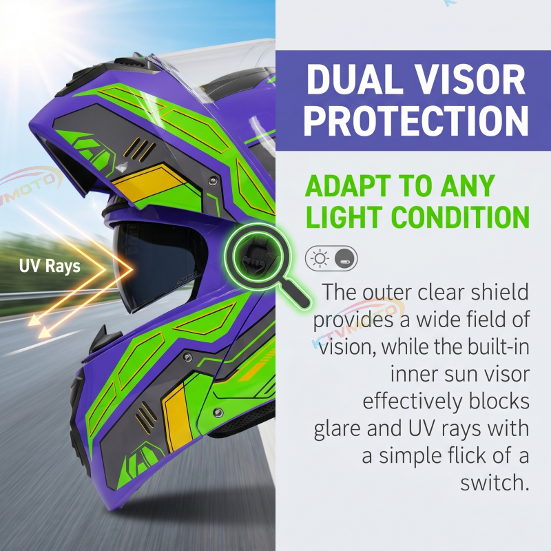 Mech-style modular motorcycle helmet-I118