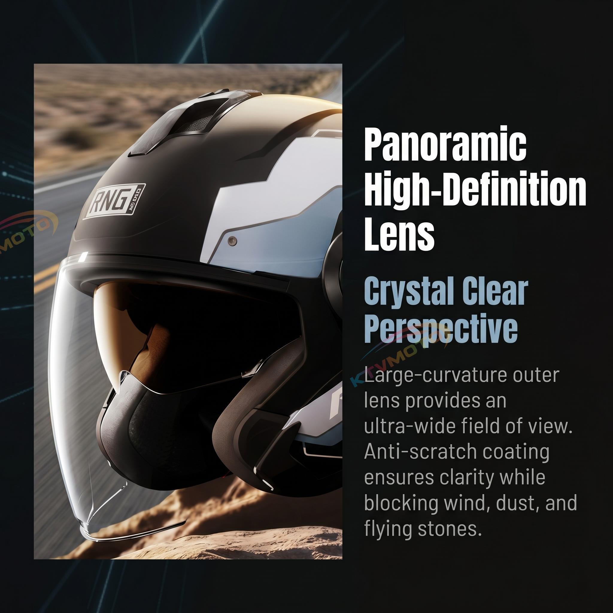 Motorcycle helmet with high-definition dual lenses-I77