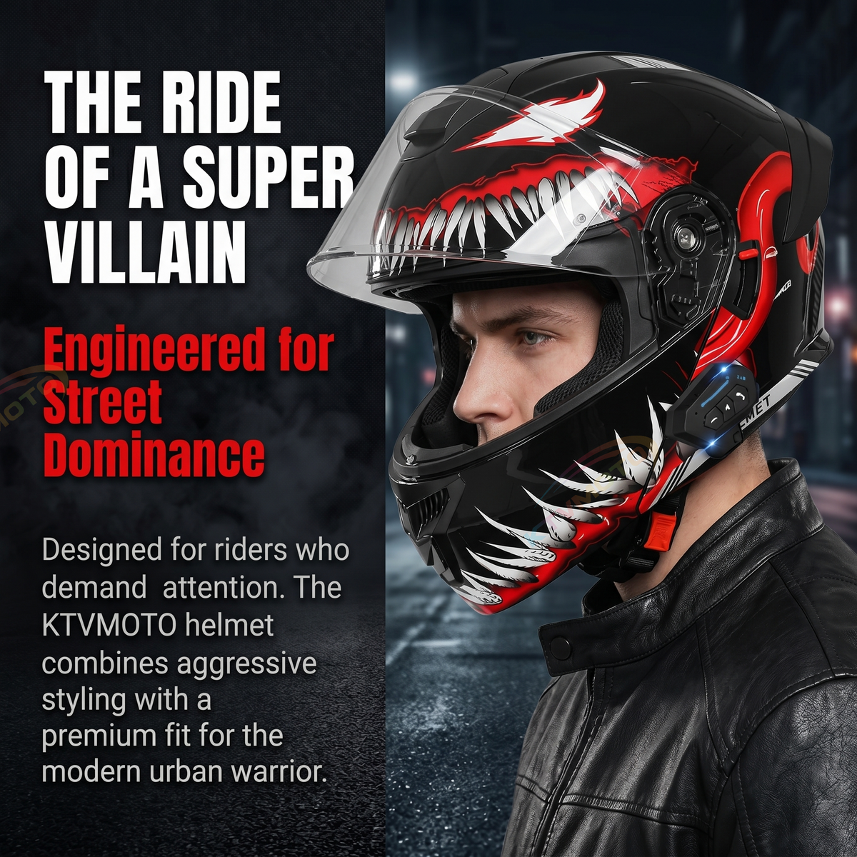Bluetooth flip-top motorcycle helmet-I104