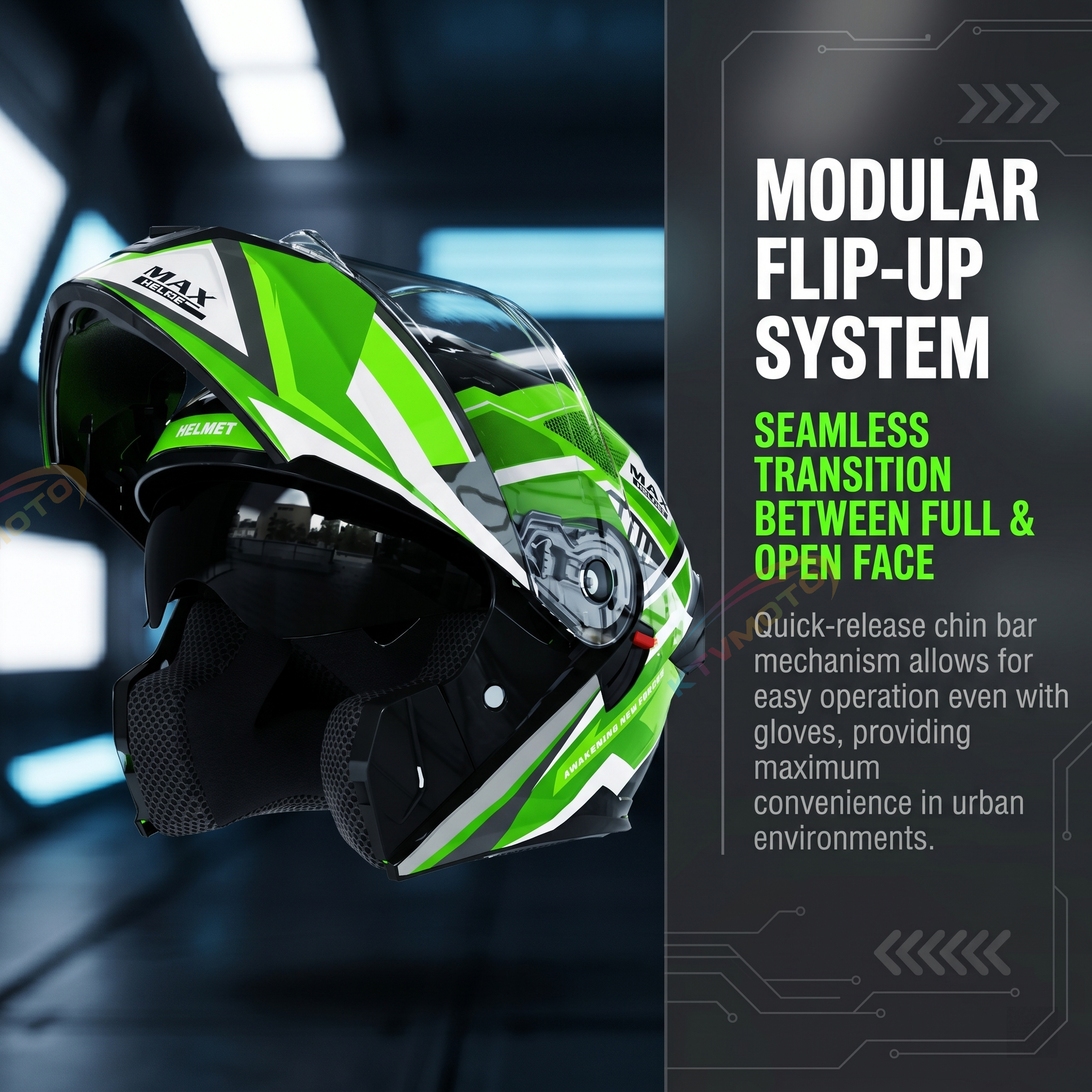 Stylish Modular Motorcycle Helmet-I113