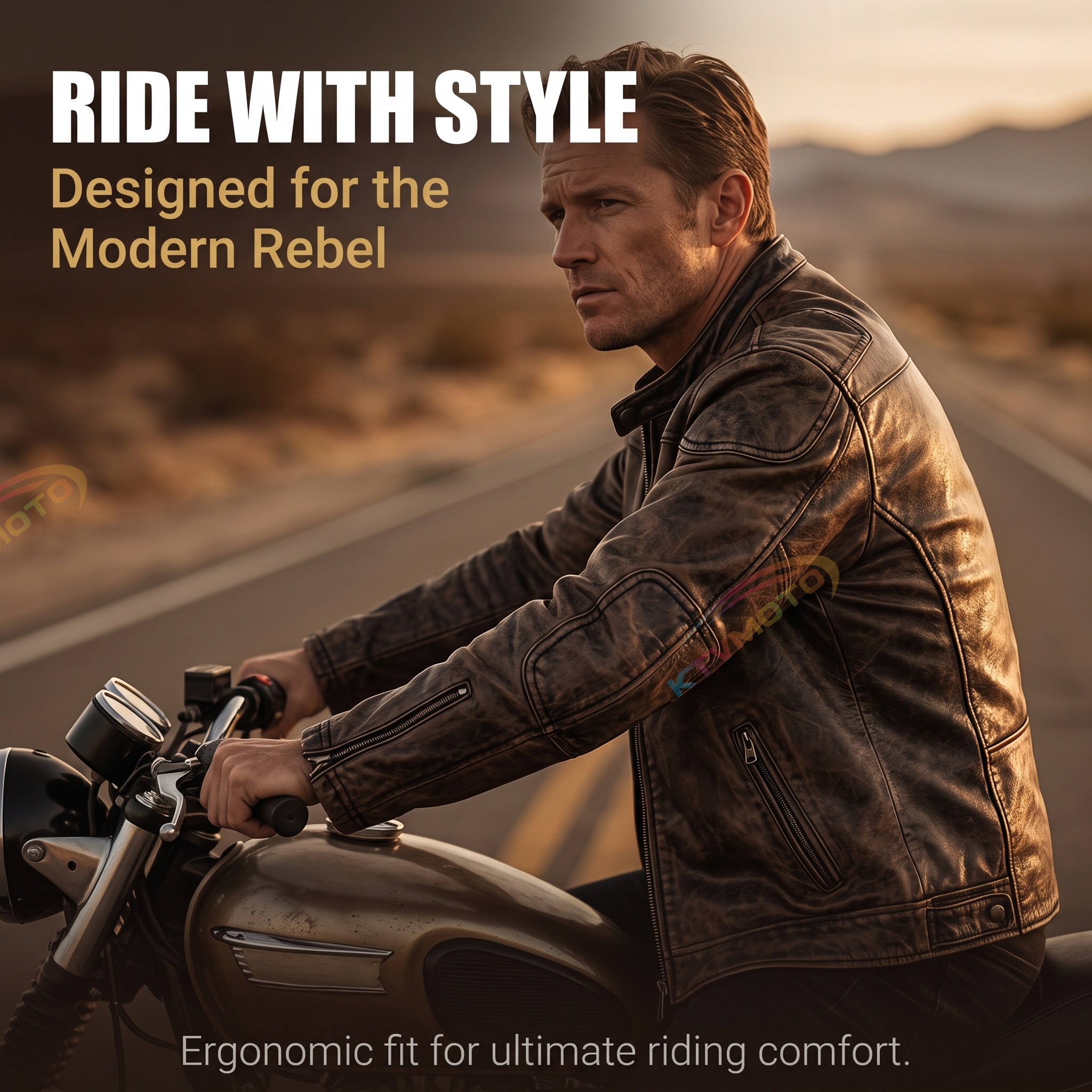 Retro venom motorcycle stand-up collar top-grain cowhide plus size leather jacket-A57