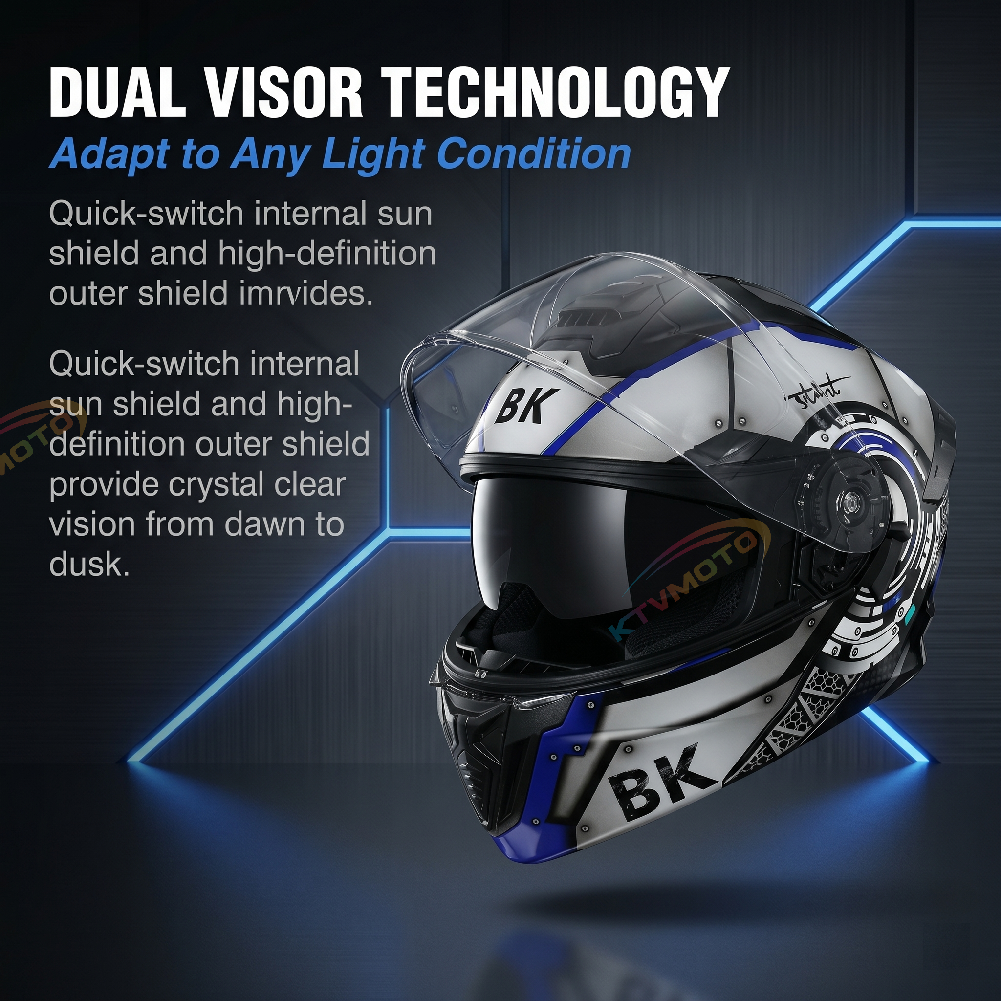 Dual-lens motorcycle helmet-I100