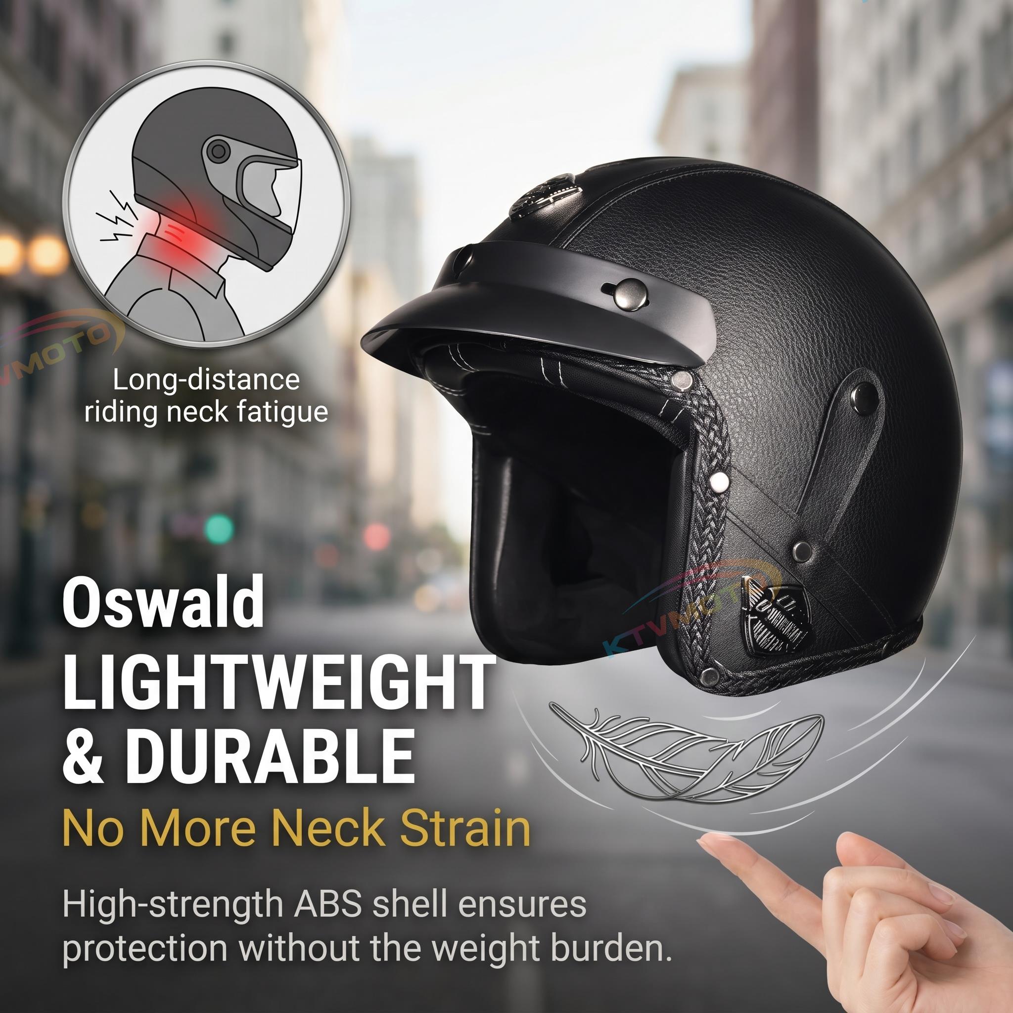 Retro lightweight open-face motorcycle helmet-I26