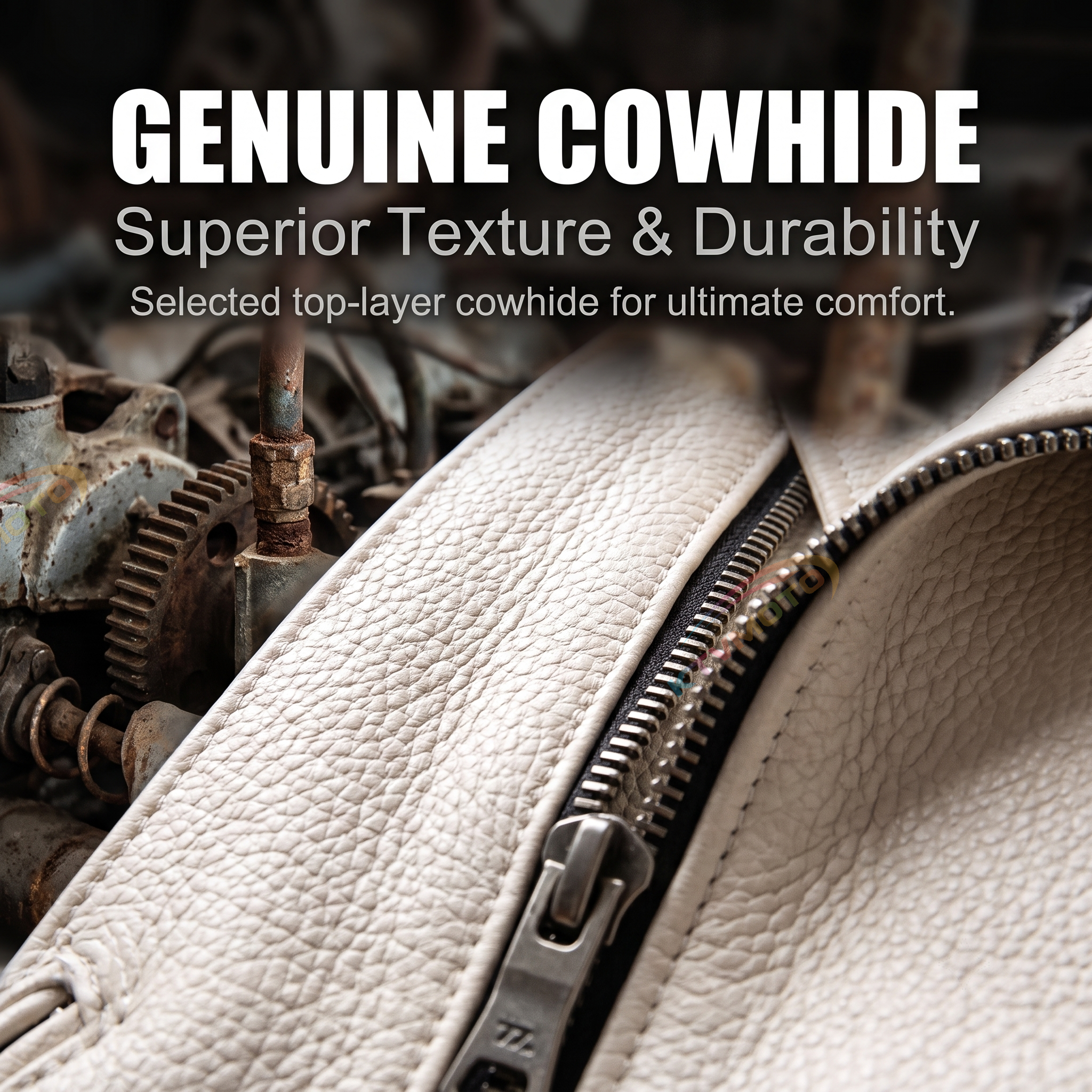 White casual genuine cowhide jacket-A28