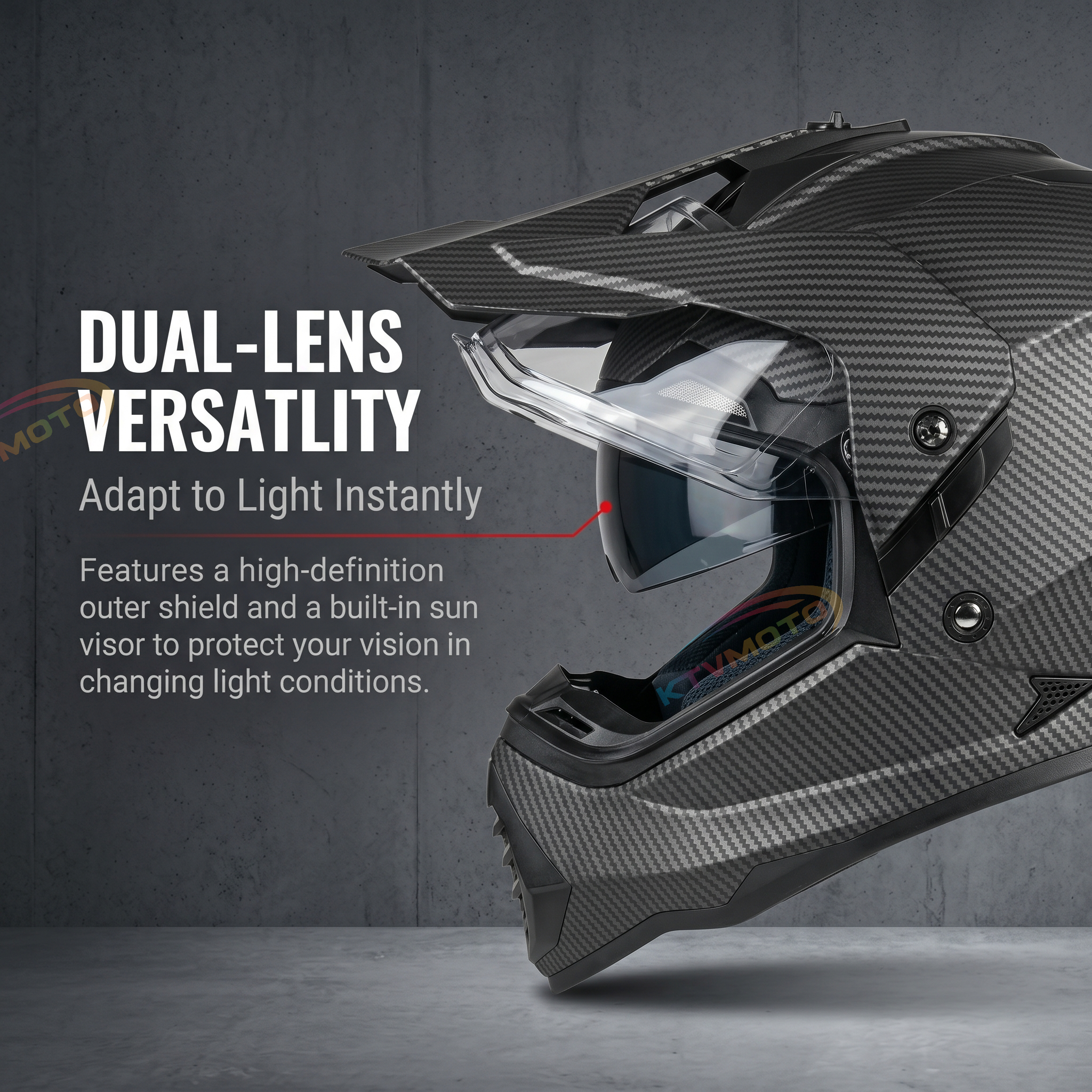 Dual-lens adventure motocross helmet-I63