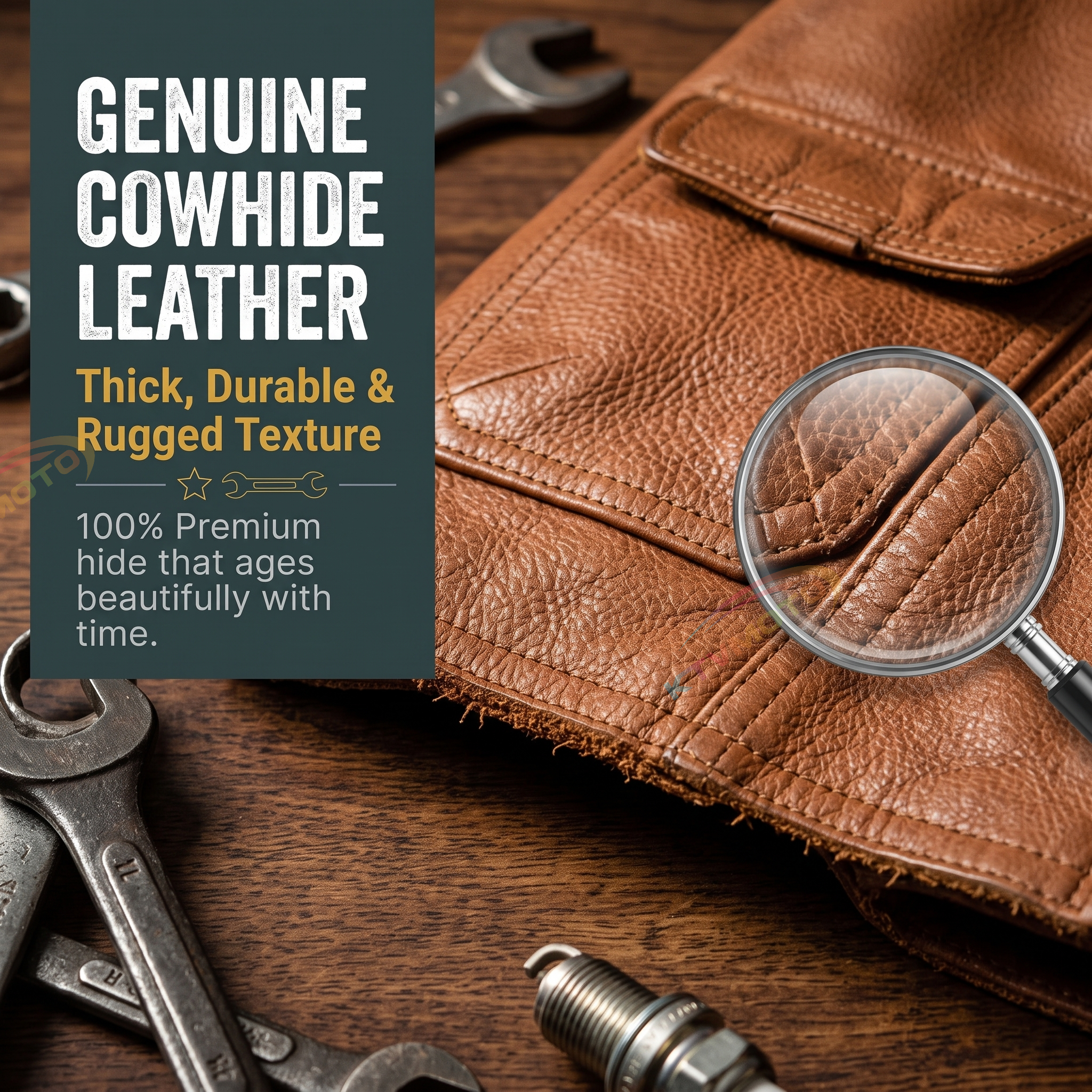 American style multi-pocket casual hunting suit genuine goatskin leather jacket-A19