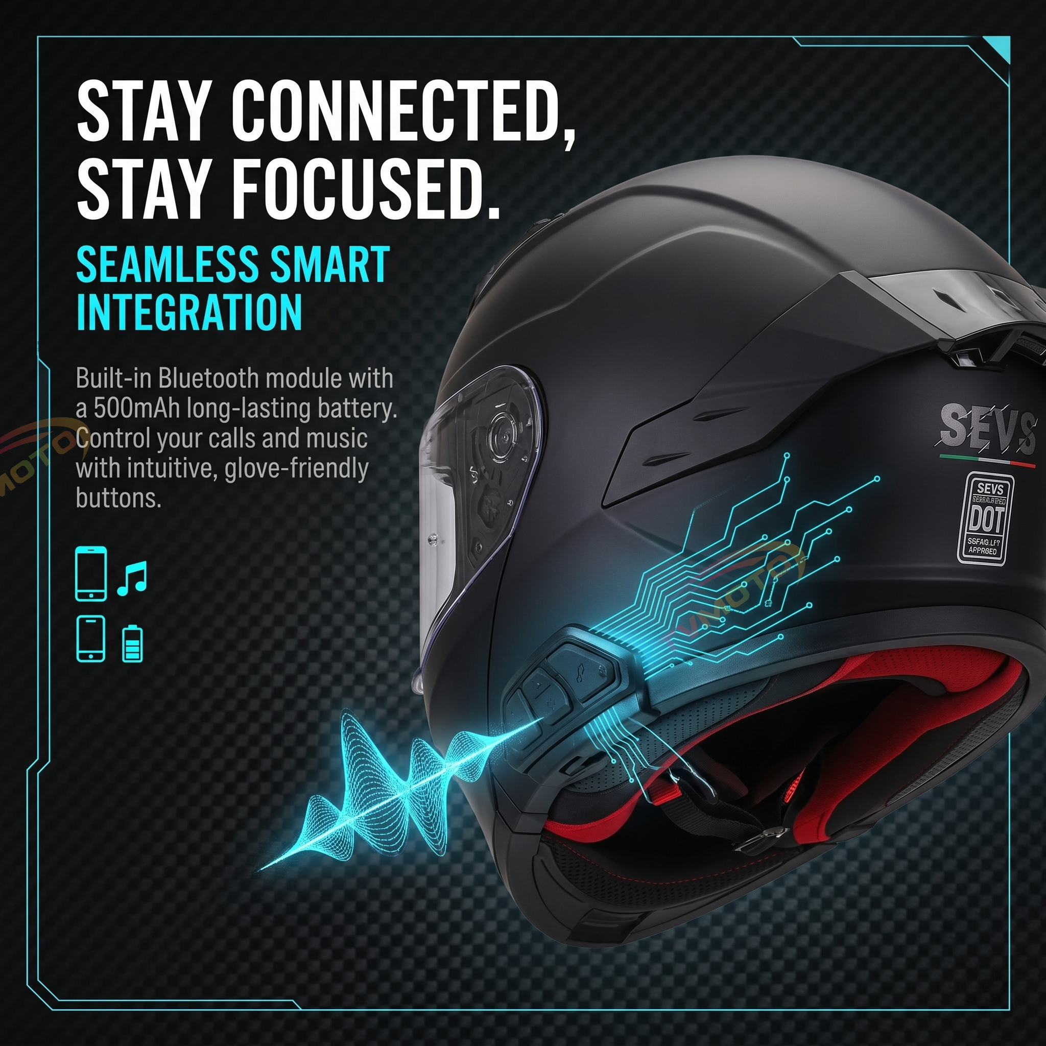 Flip-Up Modular Motorcycle Helmet — Dual Visors-I88