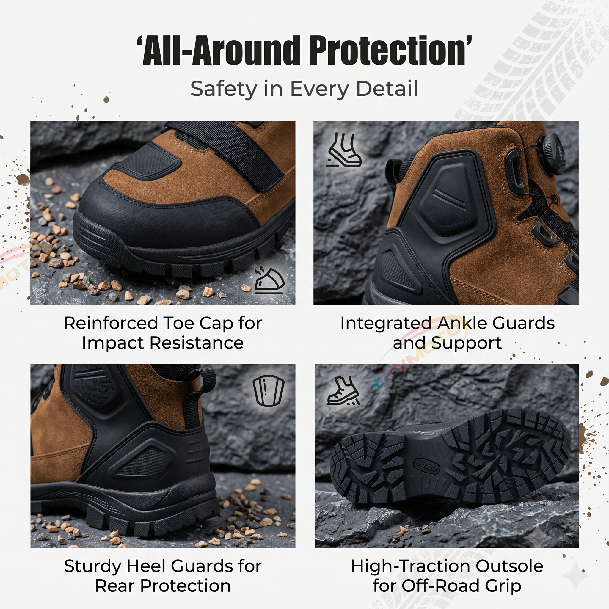 Leather Motorcycle Riding Boots-K100