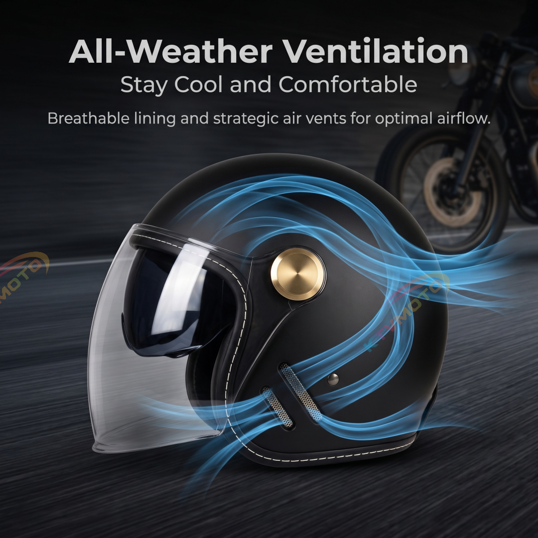Minimalist Retro Dual-Visor Motorcycle Helmet-I134