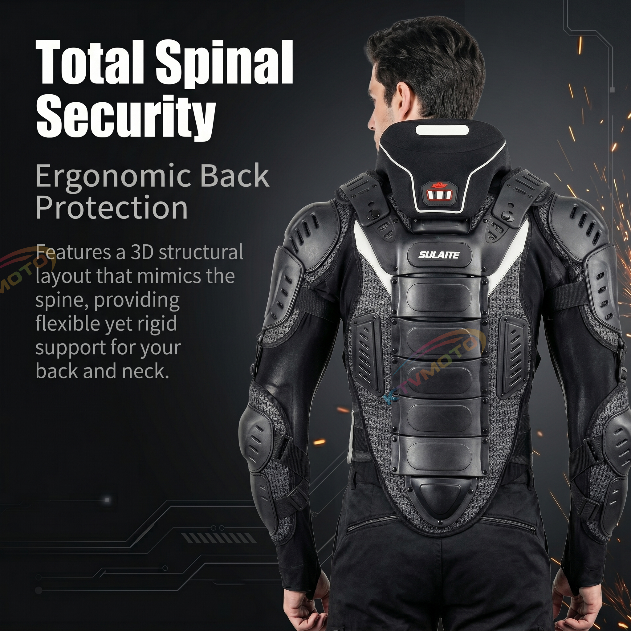 Motorcycle riding suit with neck protection-F20