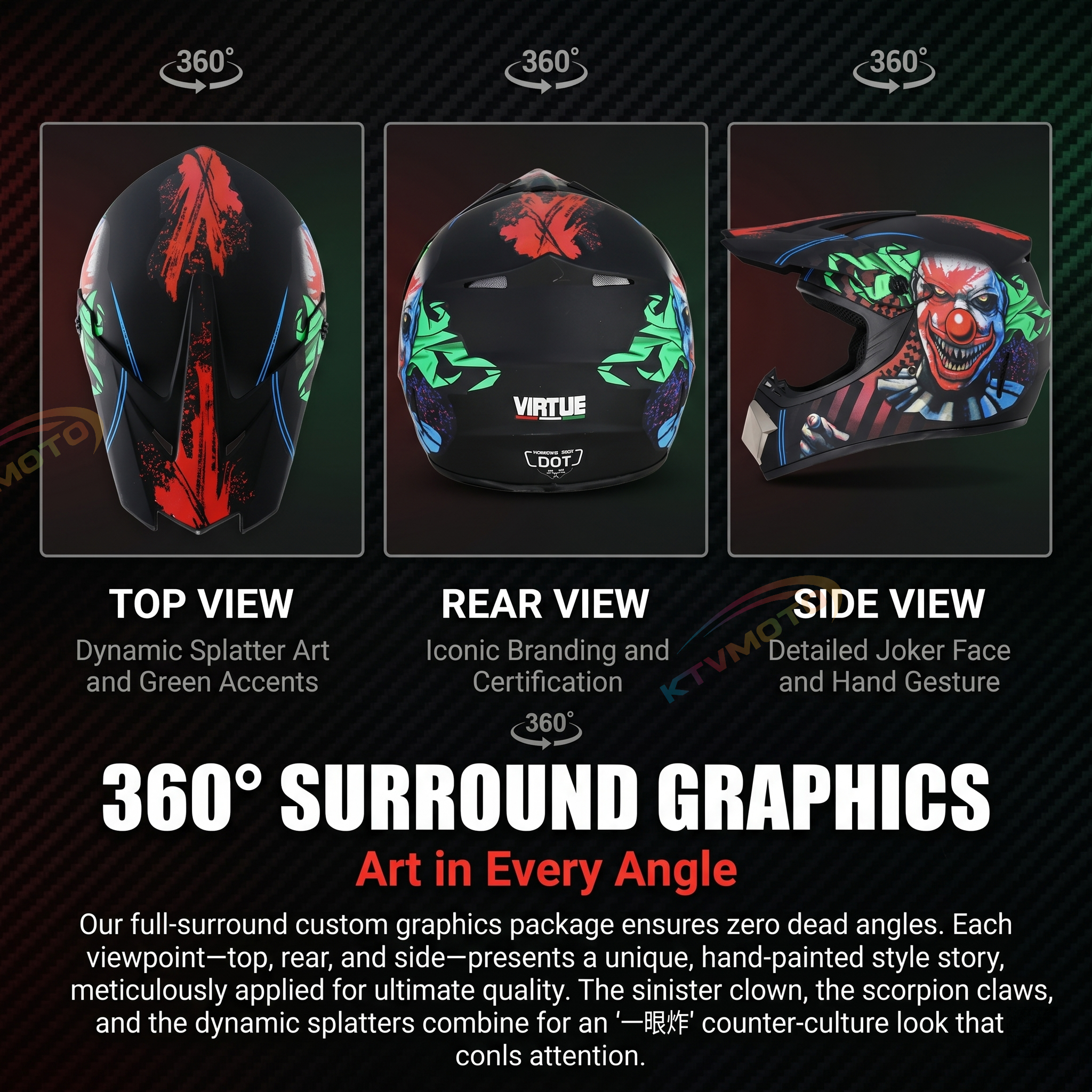 Full-face graffiti-style motocross helmet-I84