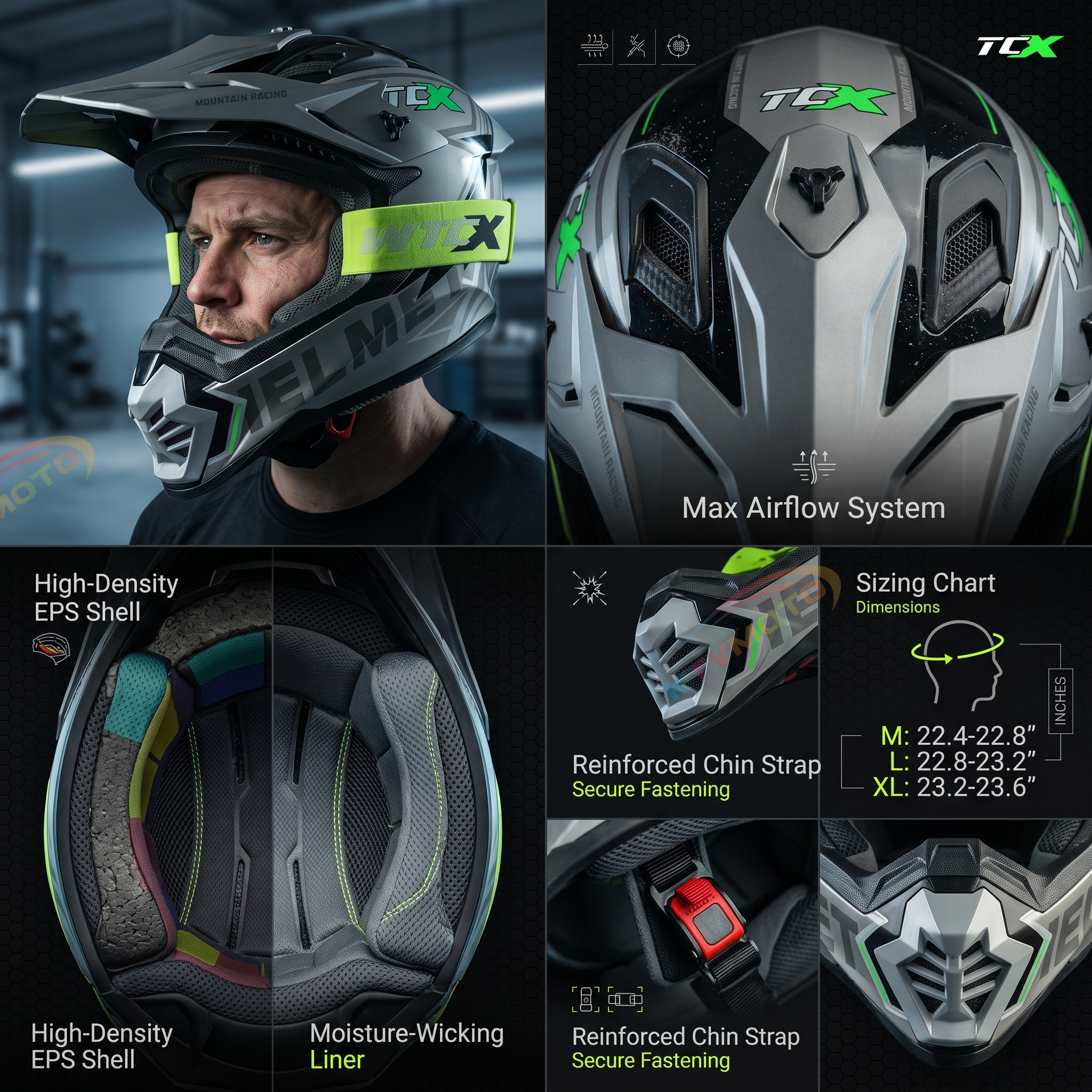 Off-road Motorcycle Helmet with Goggles-I112