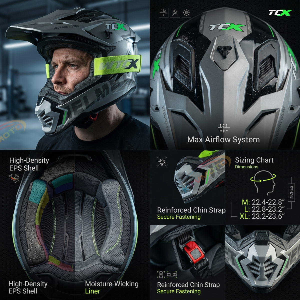 Off-road Motorcycle Helmet with Goggles-I112