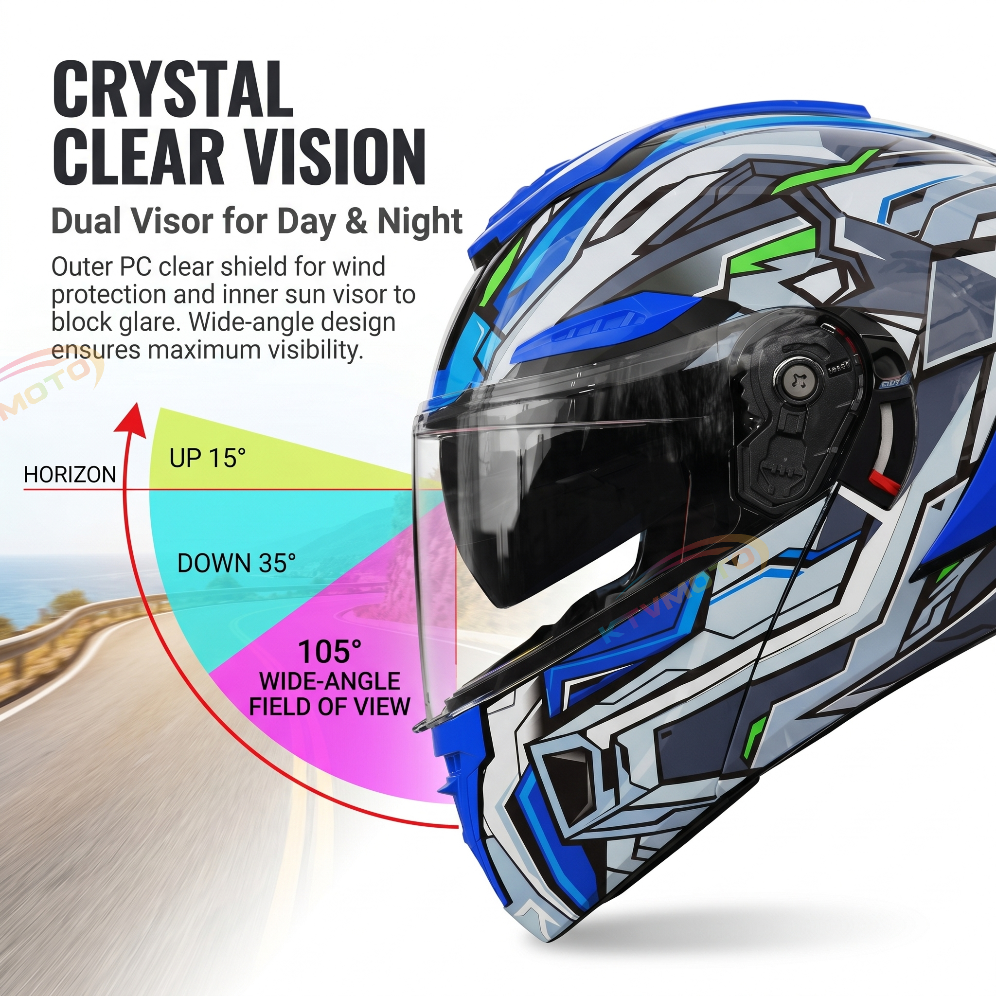 DOT approved modular motorcycle helmet dual mirrors-I132