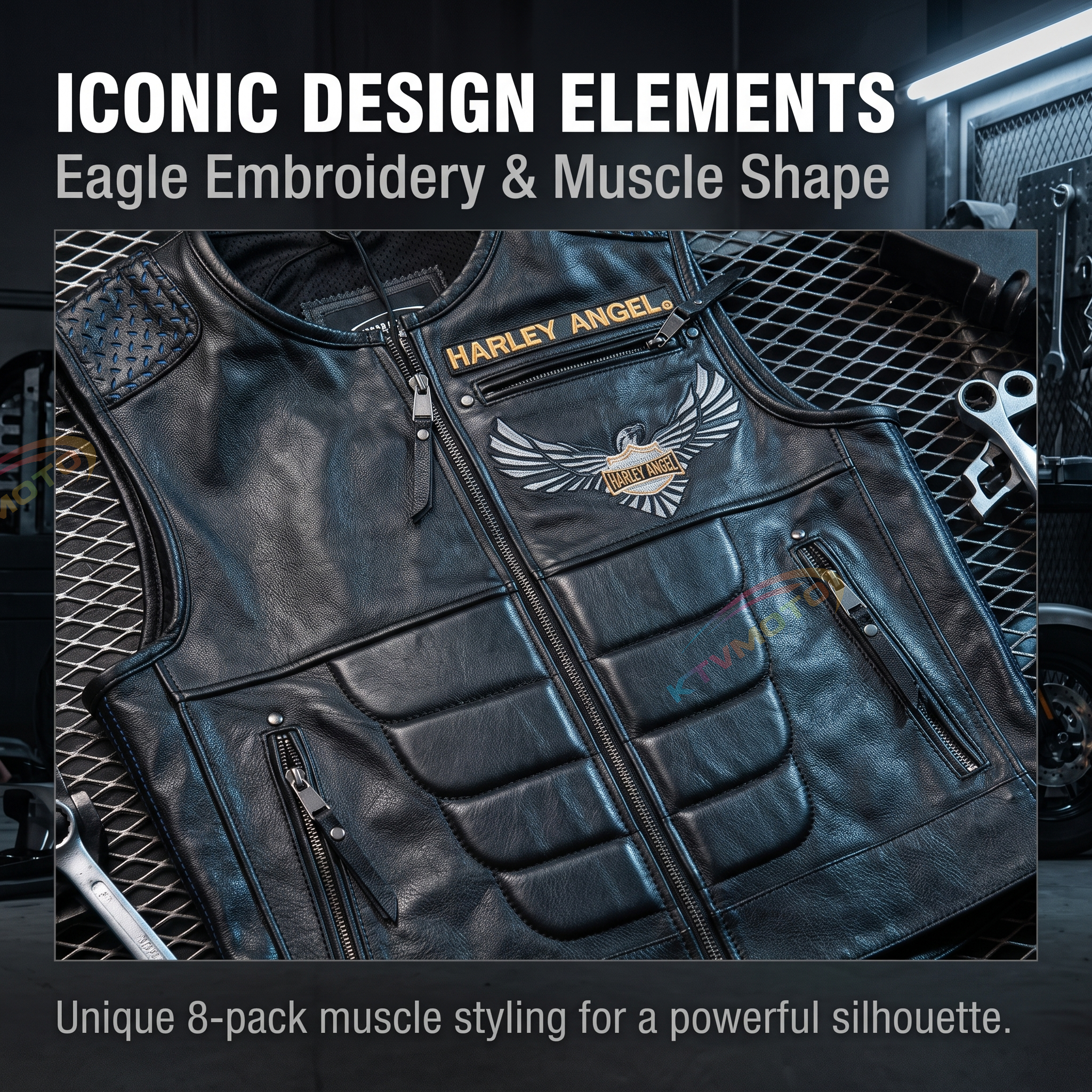 Abs Blocking Harley Summer Rock Leather Vest - A30