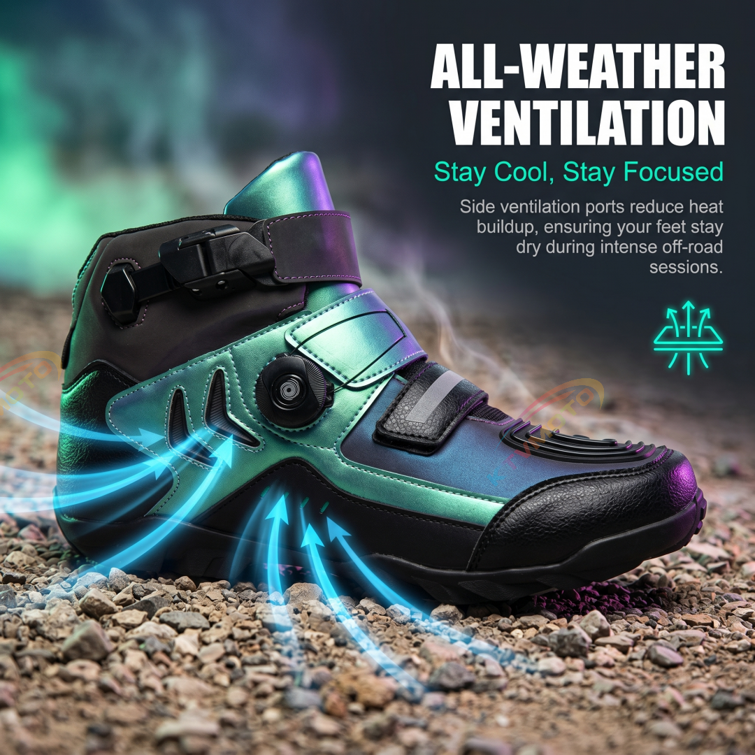 Iridescent Aurora Off-Road Motorcycle Boots-K82