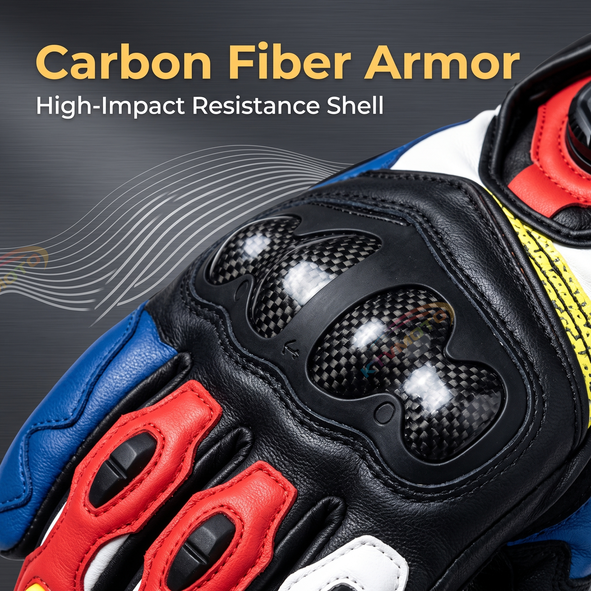 Carbon fiber sheepskin motorcycle riding touchscreen gloves-G99