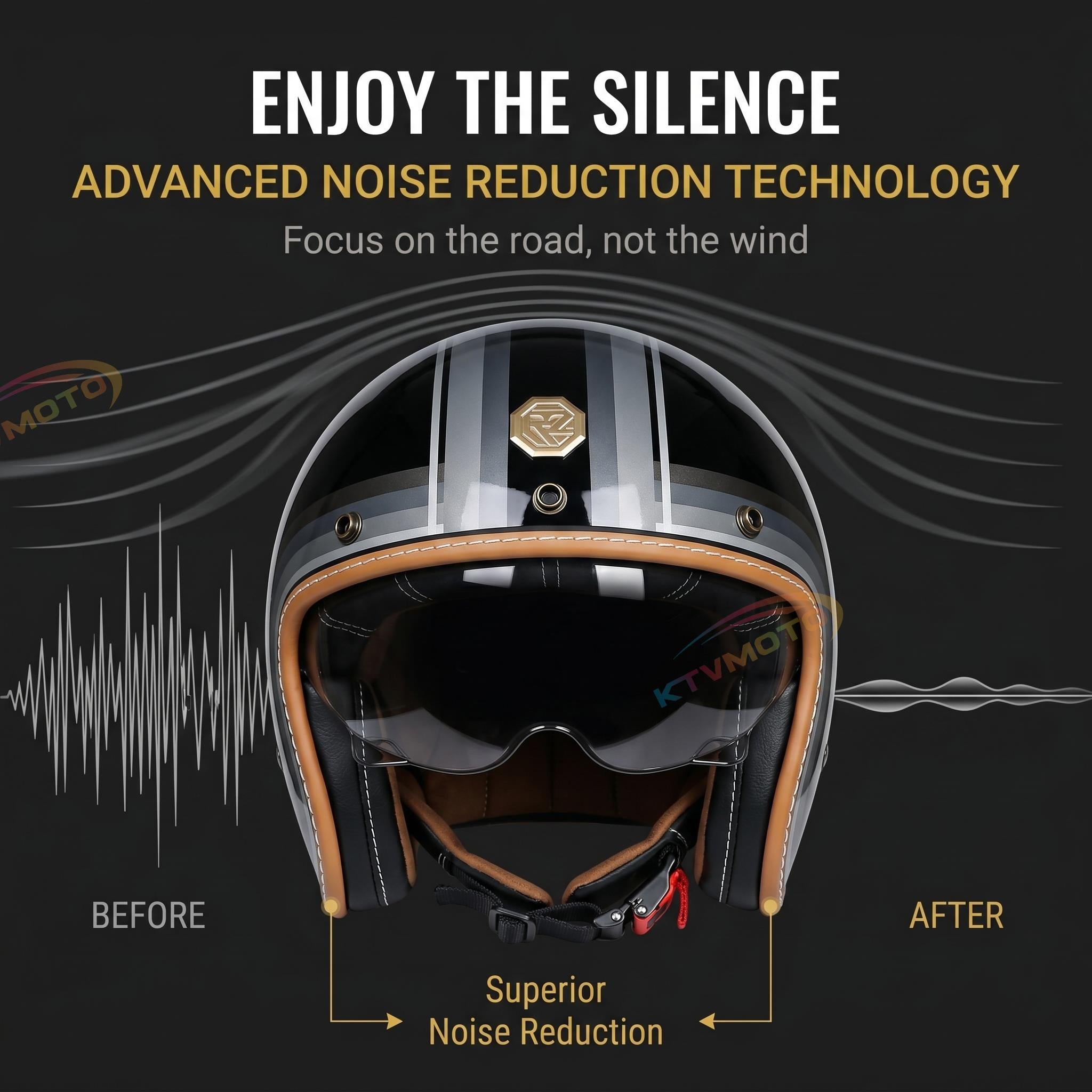 Retro-style open-face motorcycle helmet-I25