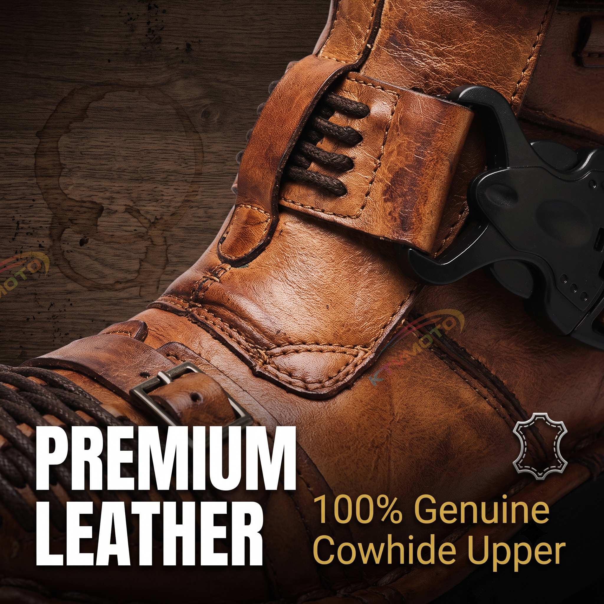 Fashionable punk-style motorcycle high-top leather boots-K168