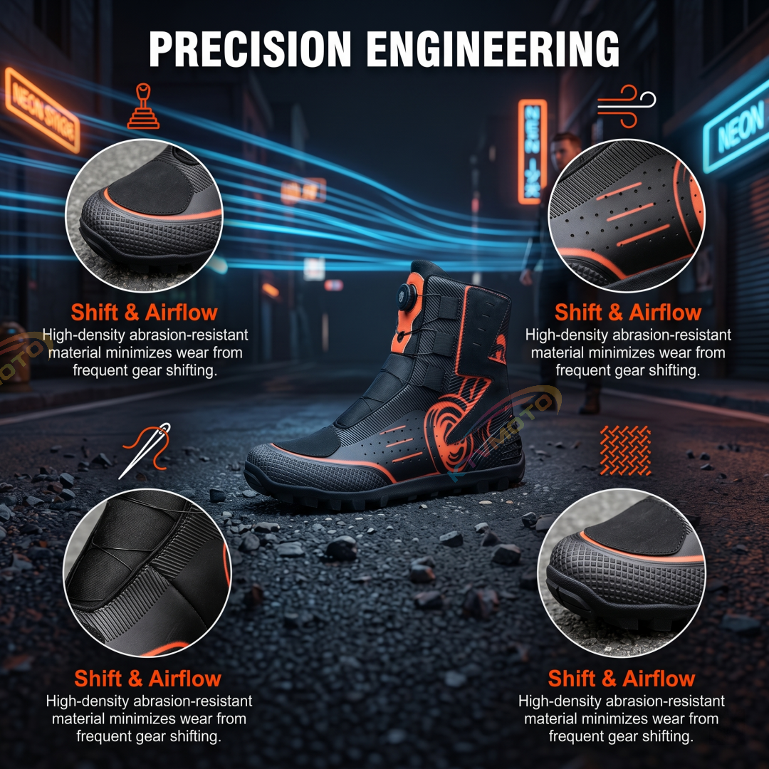 Classic Shock-Absorbing Outdoor Motorcycle Boots-K107