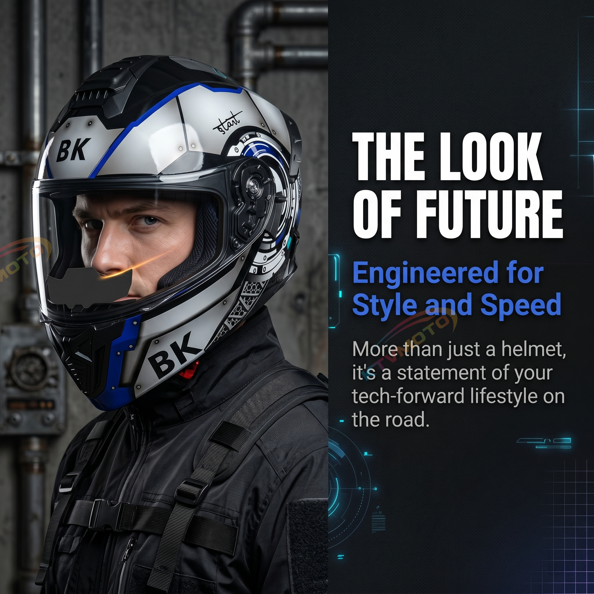 Dual-lens motorcycle helmet-I100