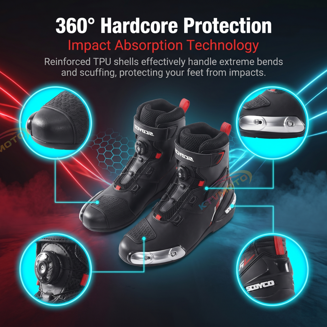 Waterproof Motorcycle Riding Boots Protective Shoes-K55
