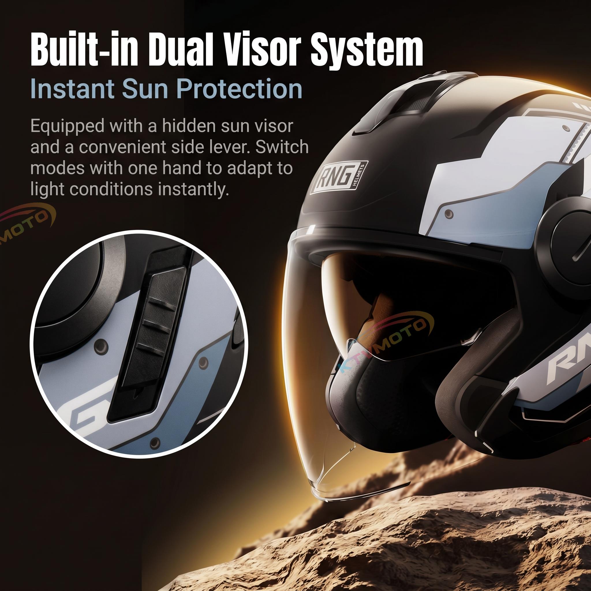 Motorcycle helmet with high-definition dual lenses-I77