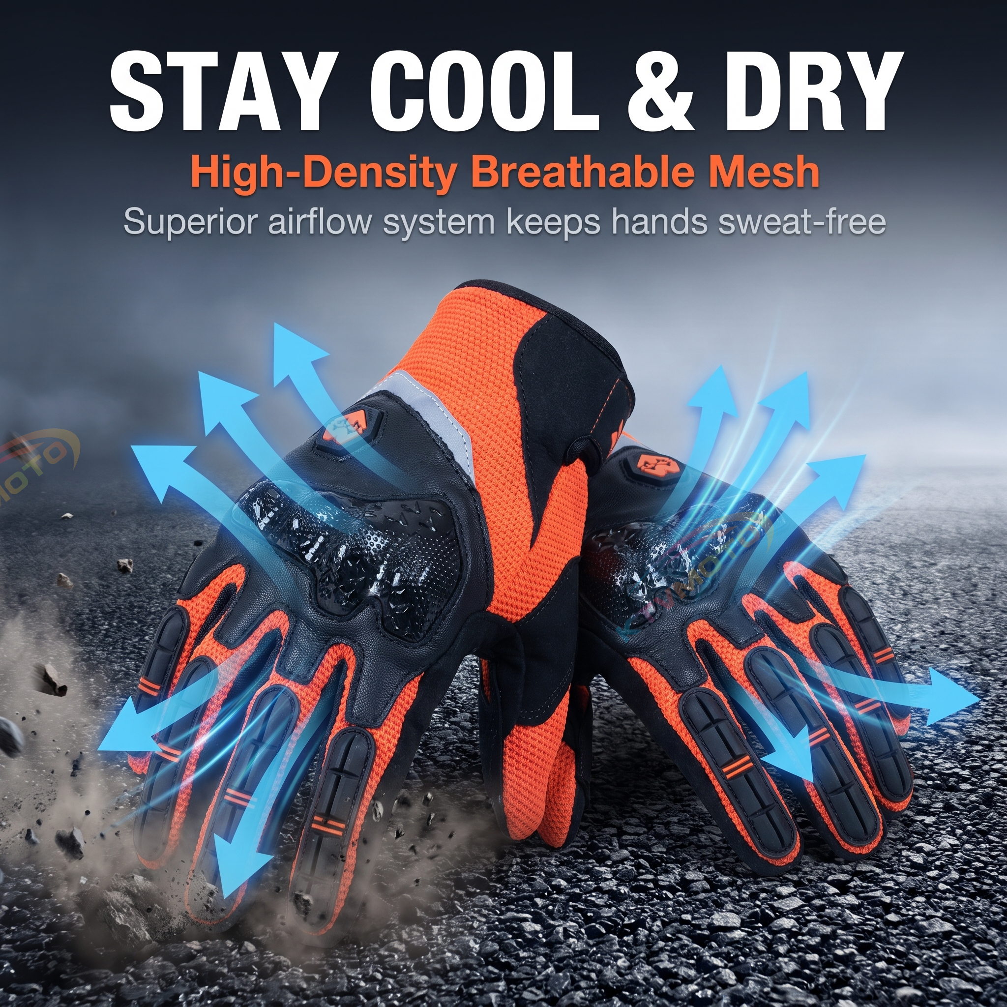 Motorcycle riding gloves with breathable touchscreen-G83