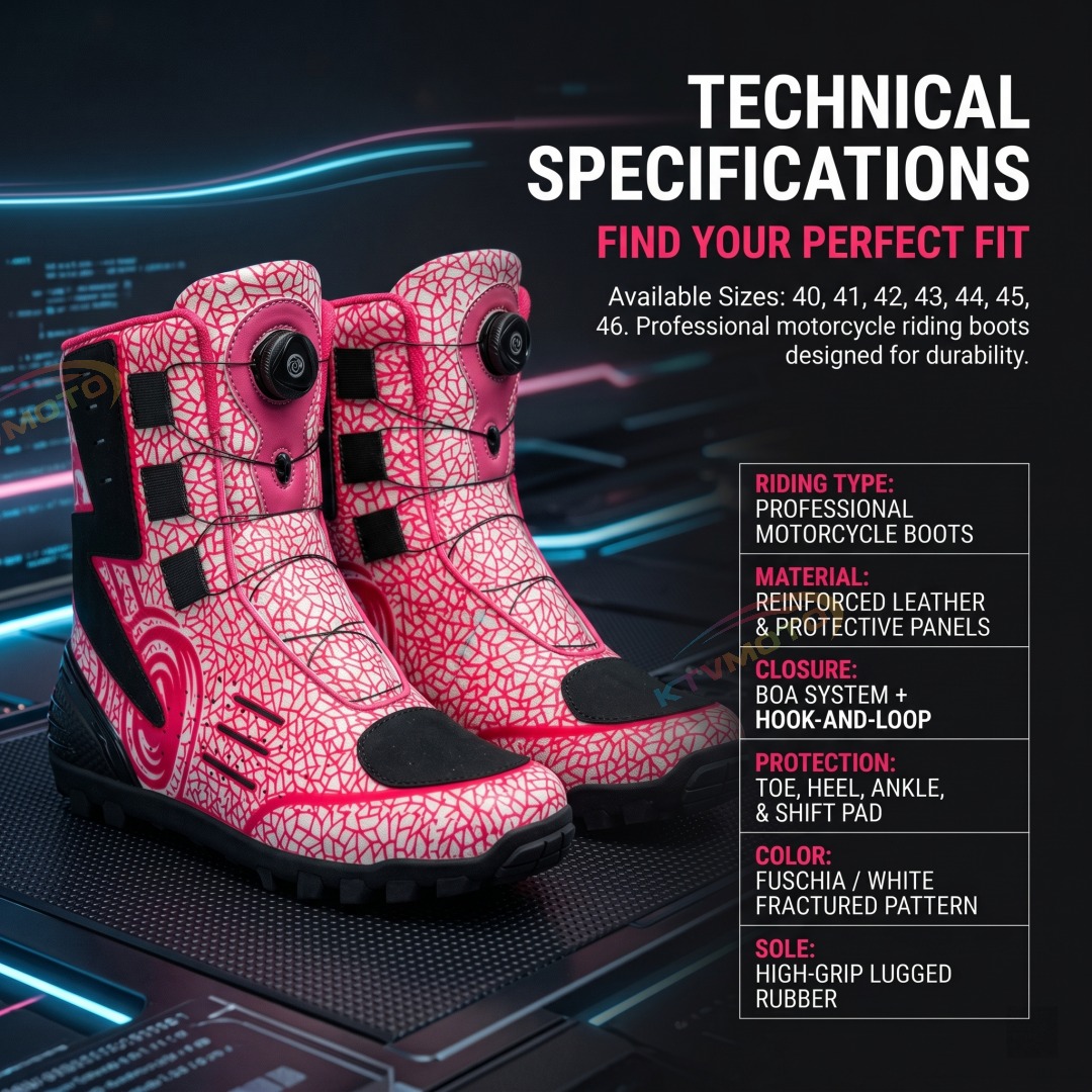 Distinctive Outdoor Motorcycle Boots with Crushed-Stone Texture-K106