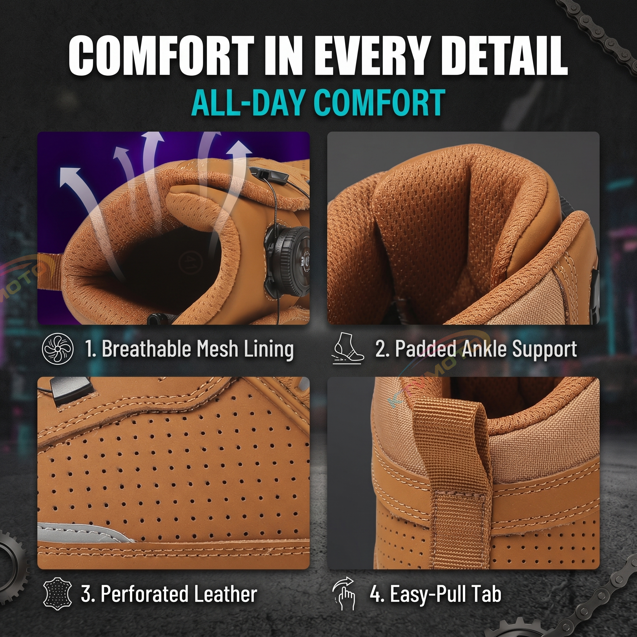 Leather motorcycle riding shoes-K77