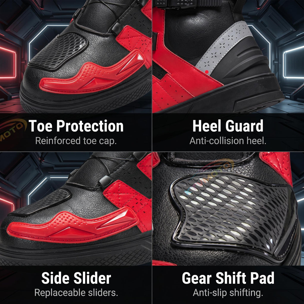 Genuine leather motorcycle riding shoes-K51