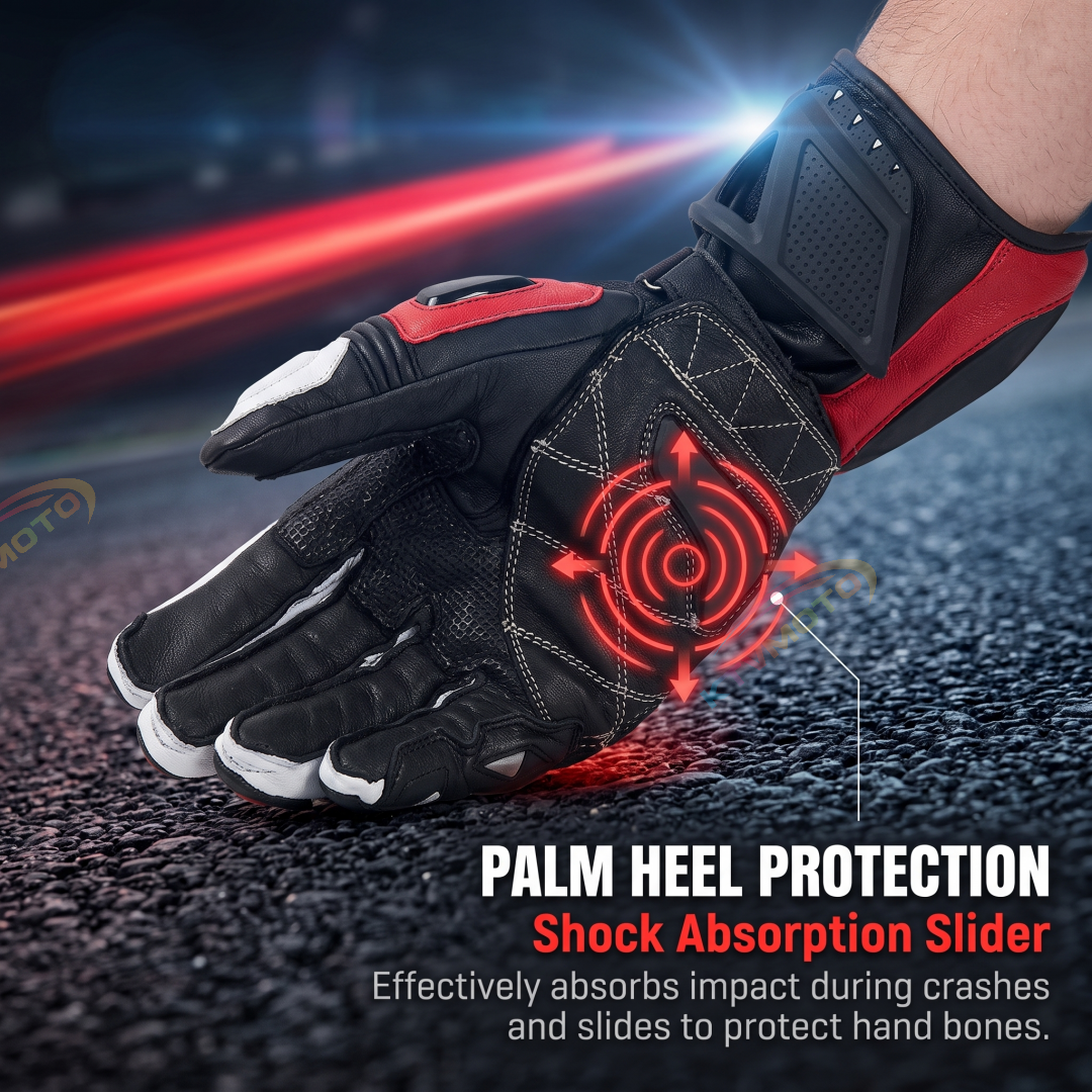 Motorcycle riding protective carbon fiber genuine leather gloves-G90