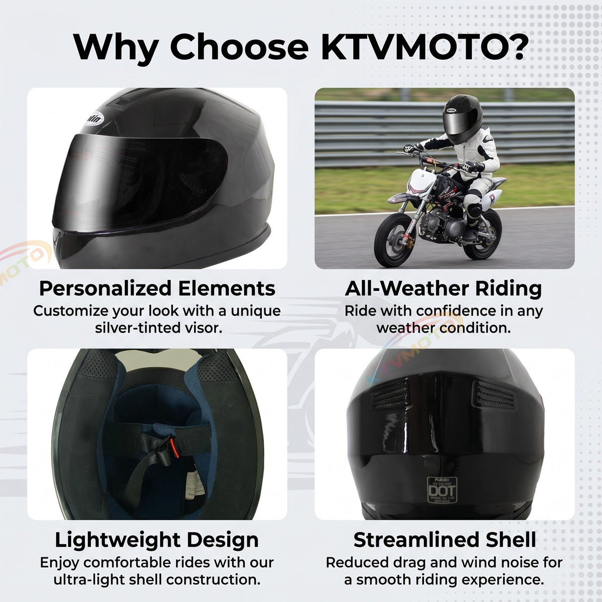 Children's full-face helmet street bike equipment-I75