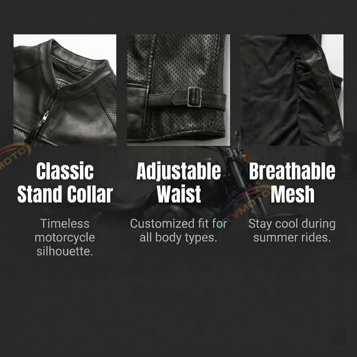 Harley Breathable Summer Mesh Leather Vest-A38