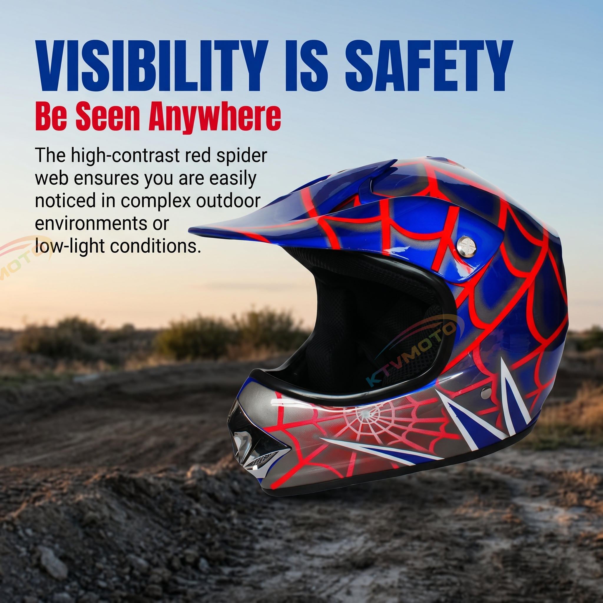 Spiderweb Off-Road Motorcycle Full-Face Helmet-I108