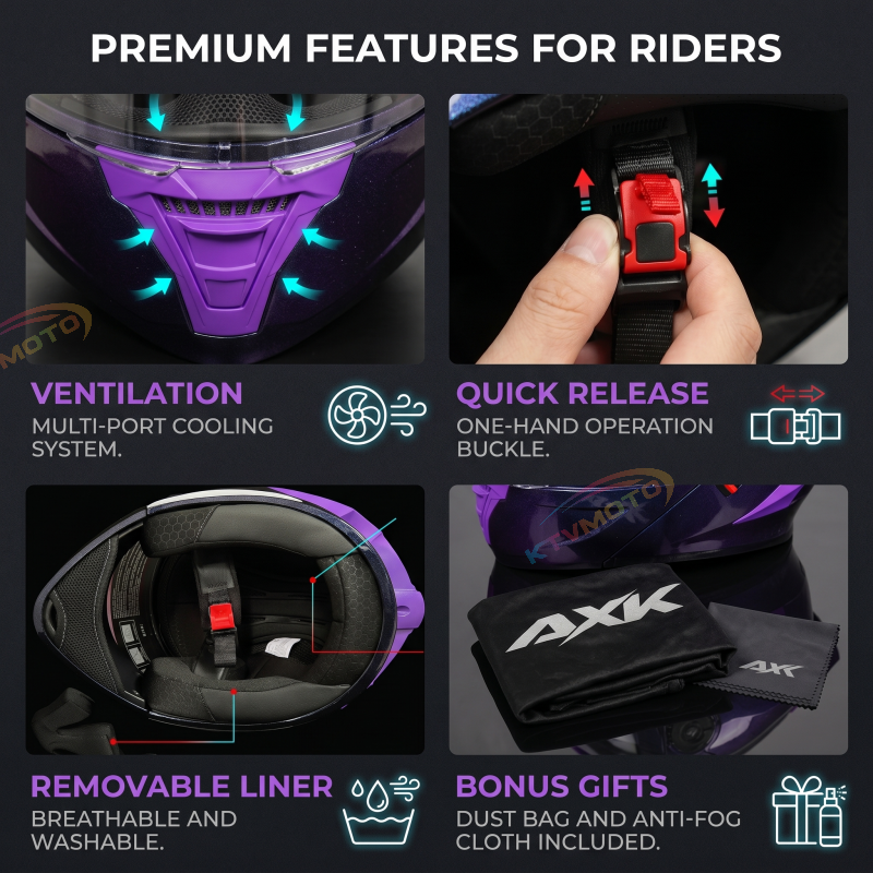 Gradient Modular Full-Face Motorcycle Helmet-I121