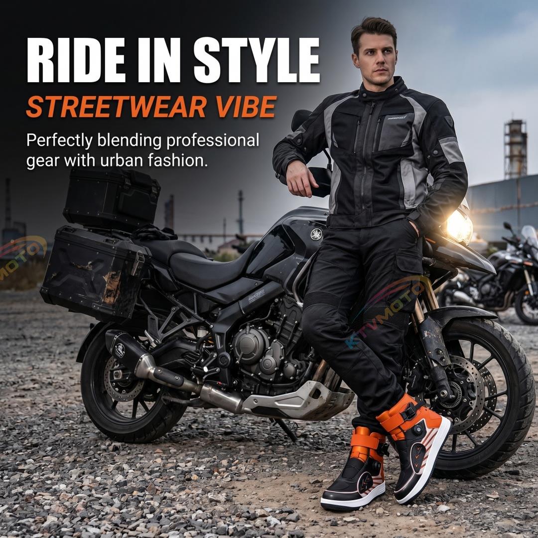 Trendy technical motorcycle riding shoes-K151