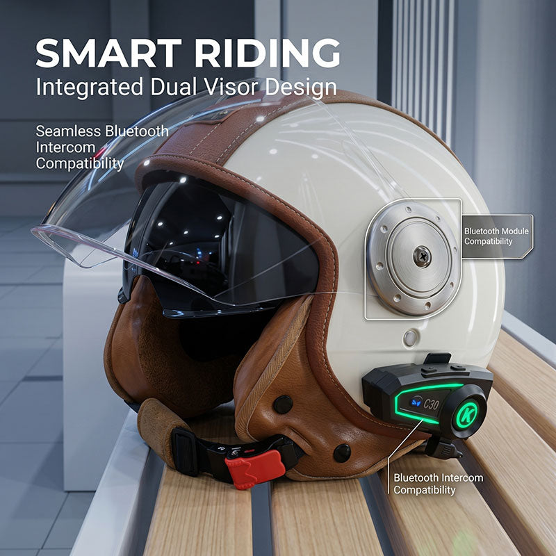 Dual-lens open-back Bluetooth motorcycle helmet-I27