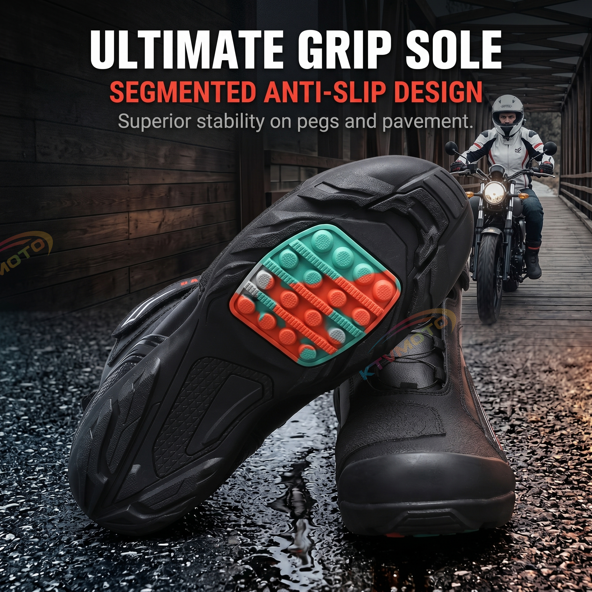 Motorcycle anti-slip ankle boots-K146