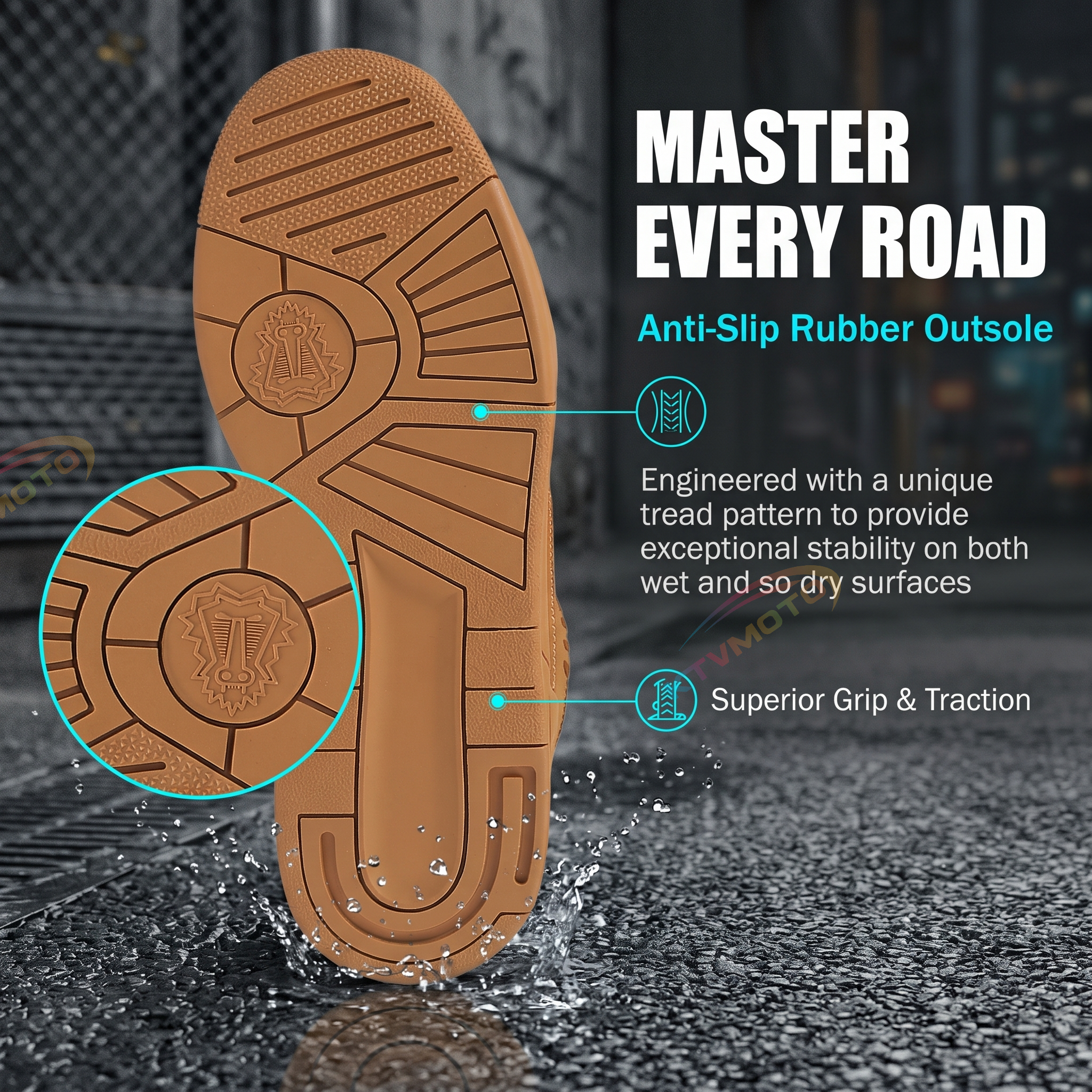 Leather motorcycle riding shoes-K77