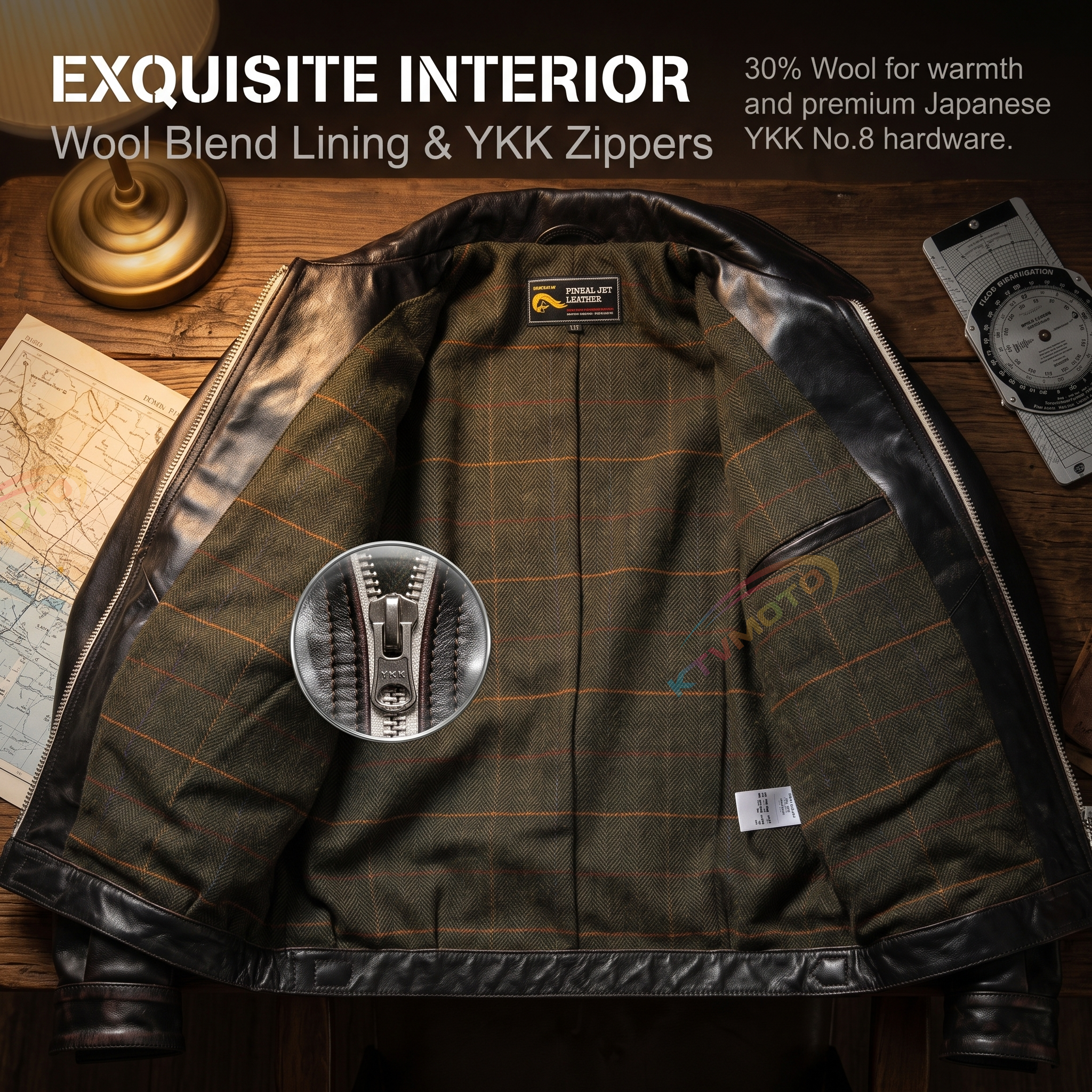 Retro WWII Hartmann German Flight Leather Jacket-A44