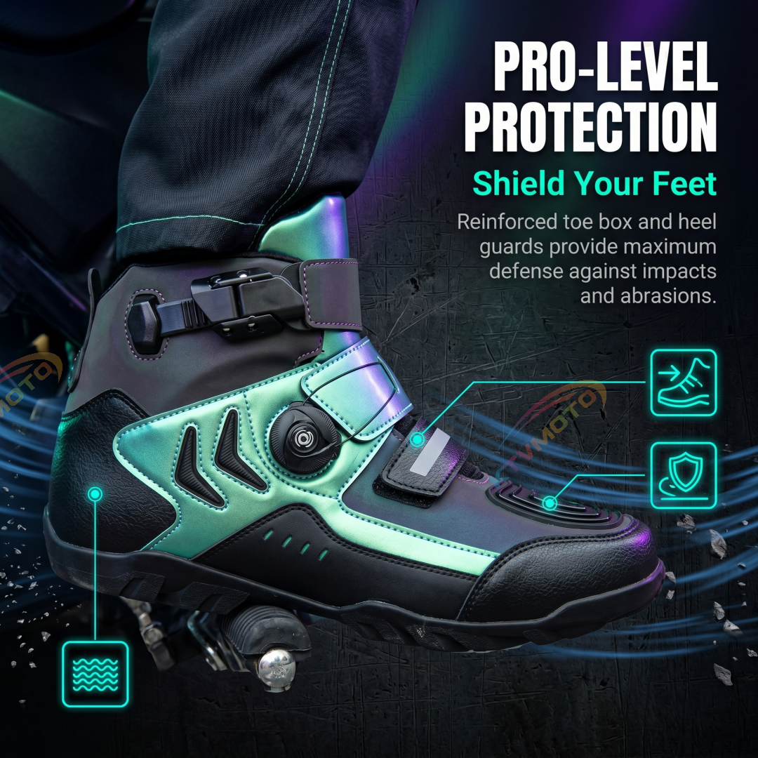Iridescent Aurora Off-Road Motorcycle Boots-K82